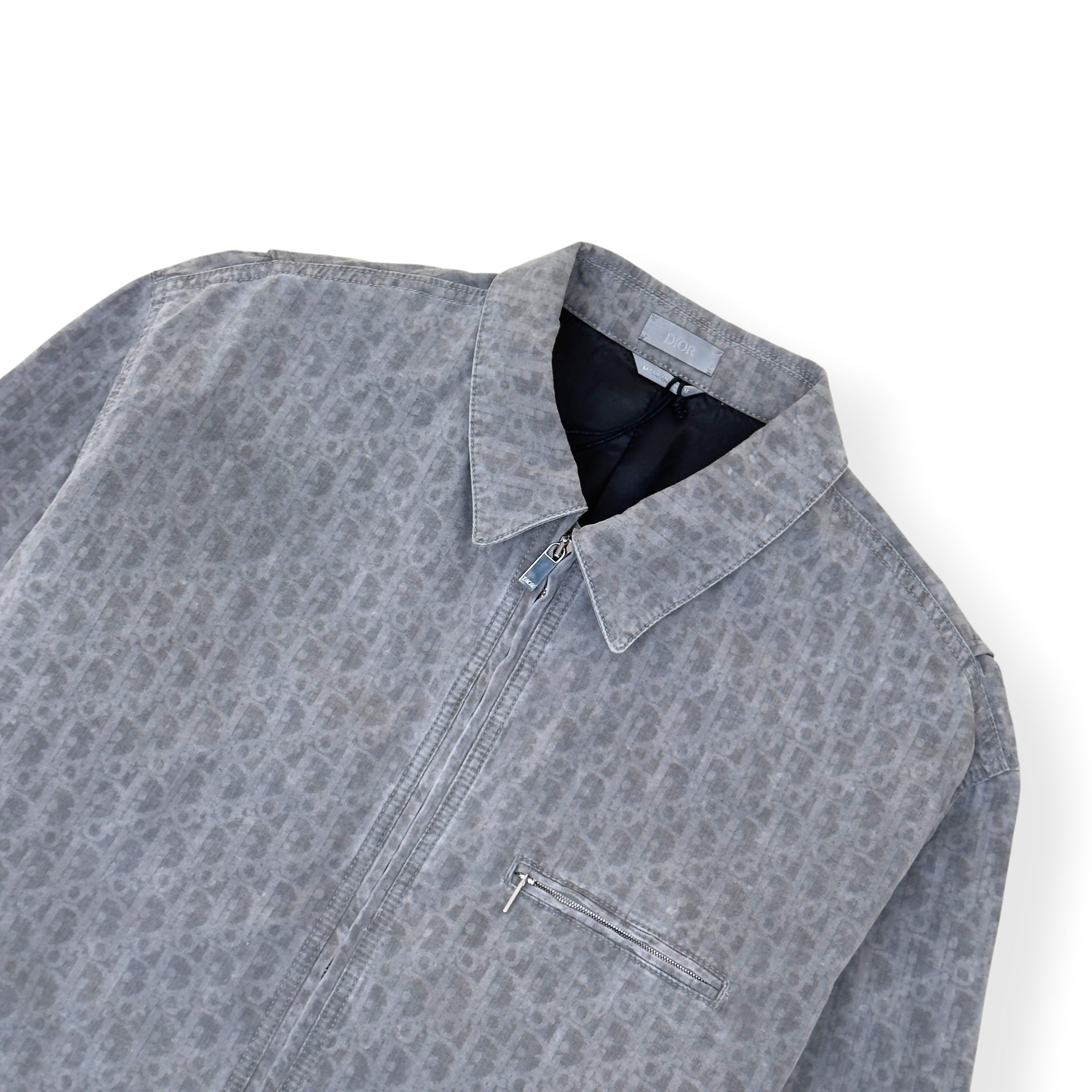 DIOR OBLIQUE ZIP-UP JACKET GREY 54 / XXL