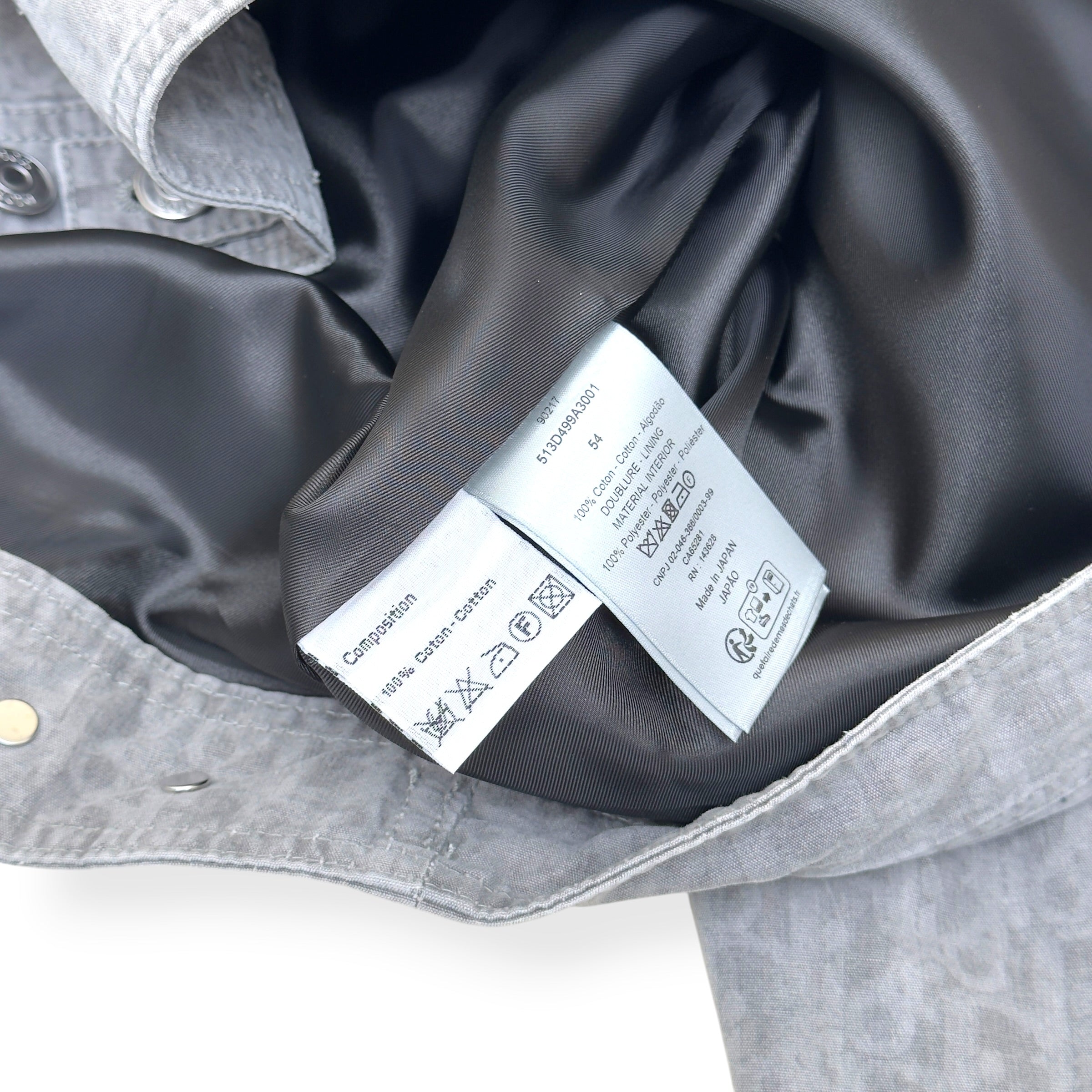DIOR OBLIQUE ZIP-UP JACKET GREY 54 / XXL