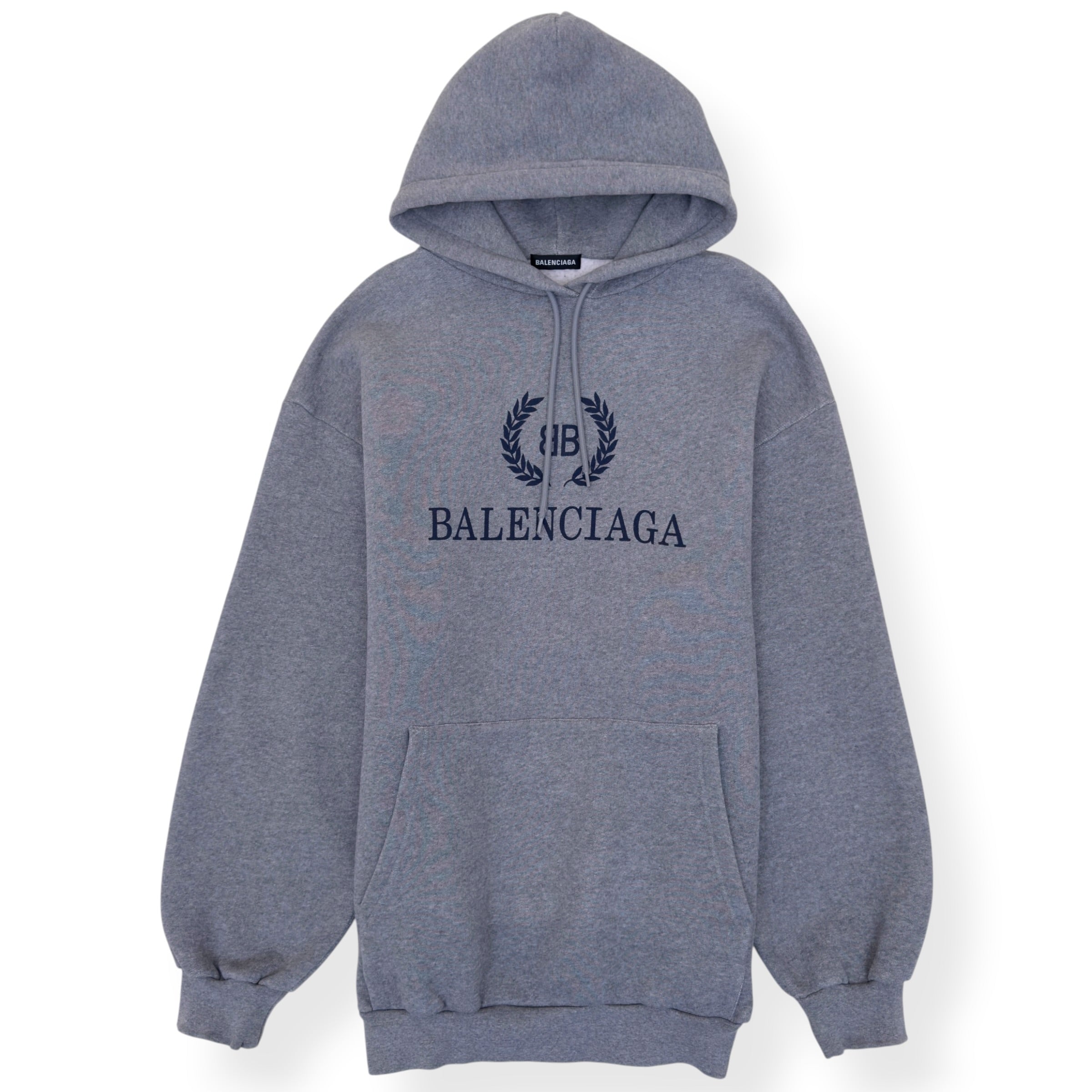 BALENCIAGA BB CREST LOGO HOODIE GREY L