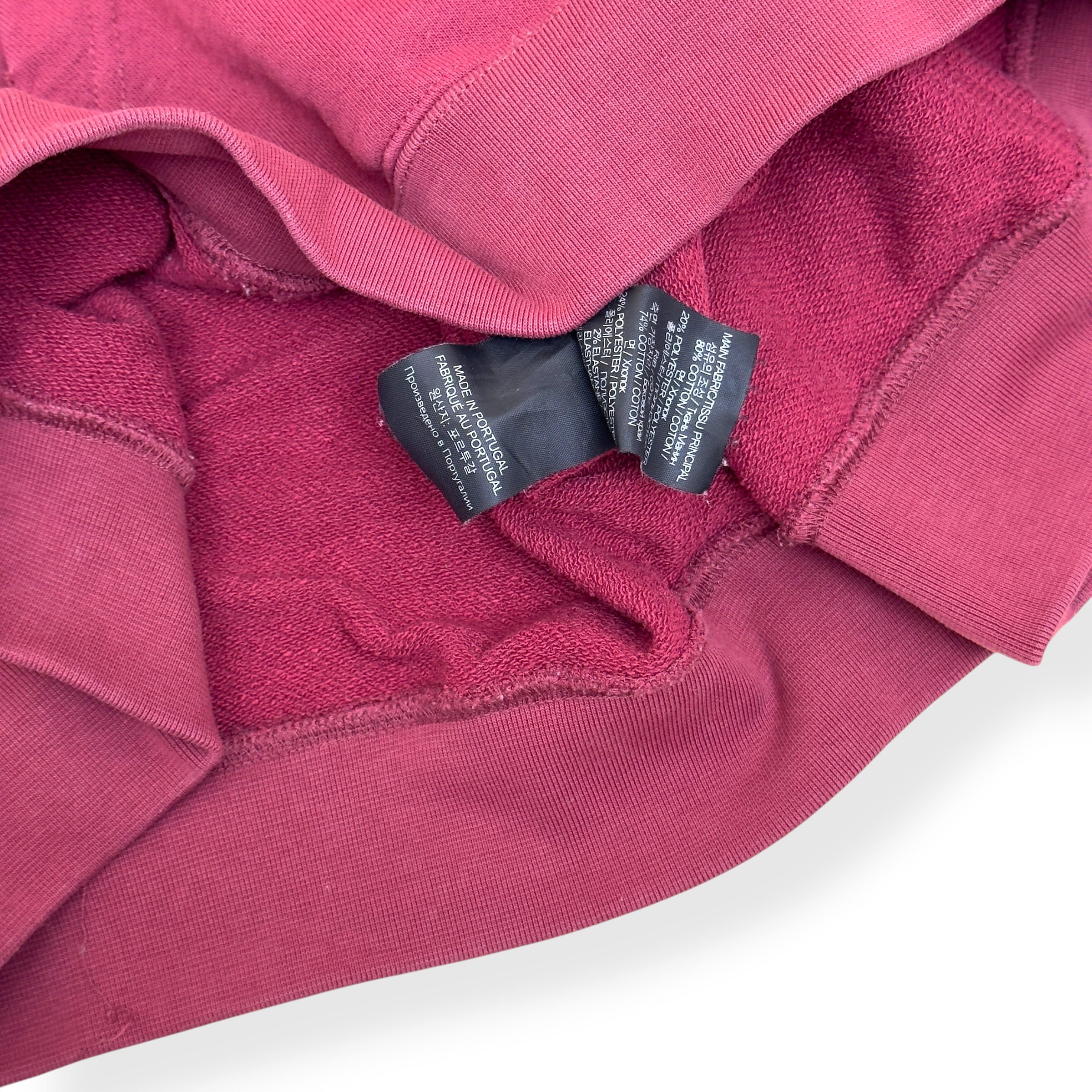VETEMENTS OVERSIZED LOGO PRINT HOODIE BURGUNDY M
