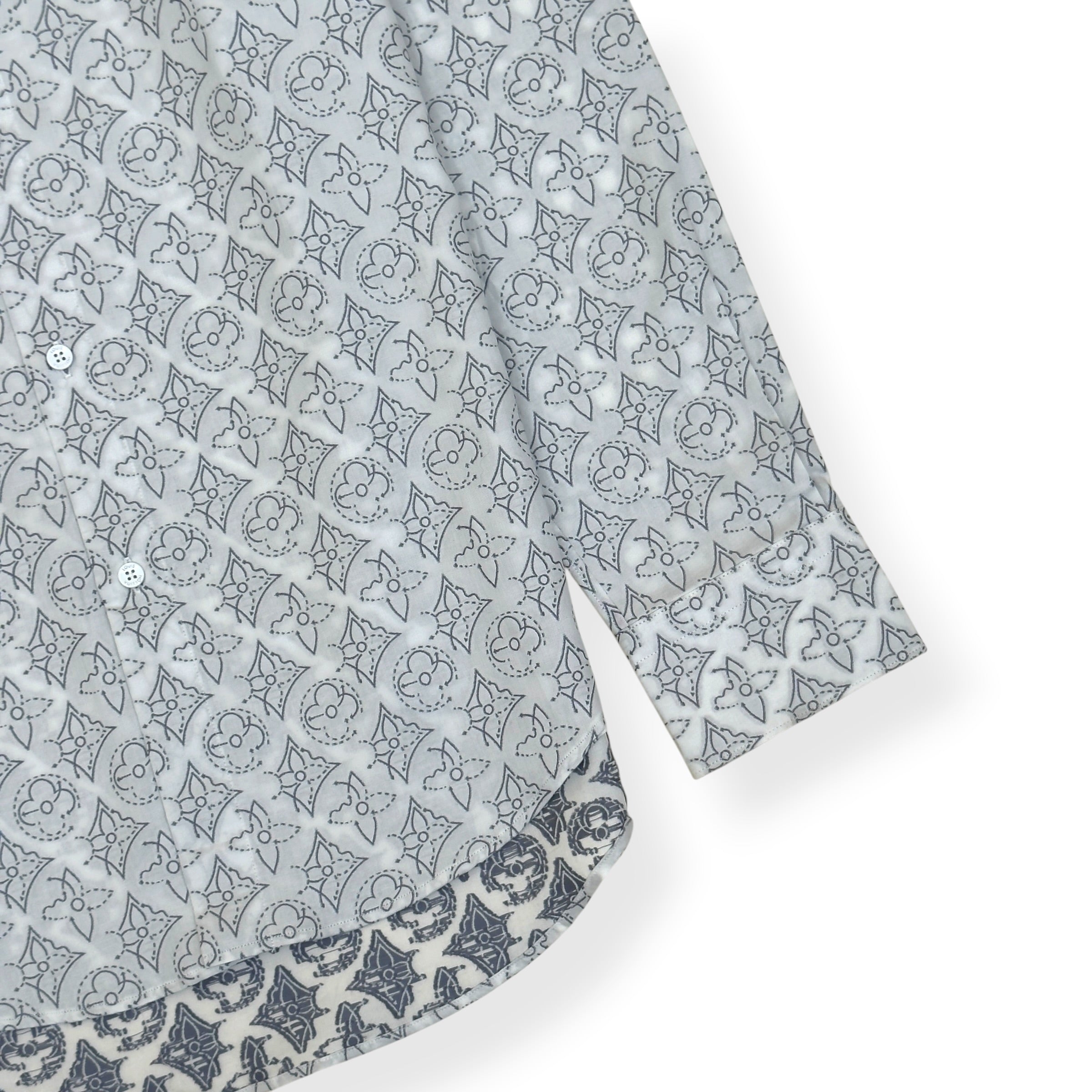 LOUIS VUITTON MONOGRAM SHIRT WHITE / GREY L
