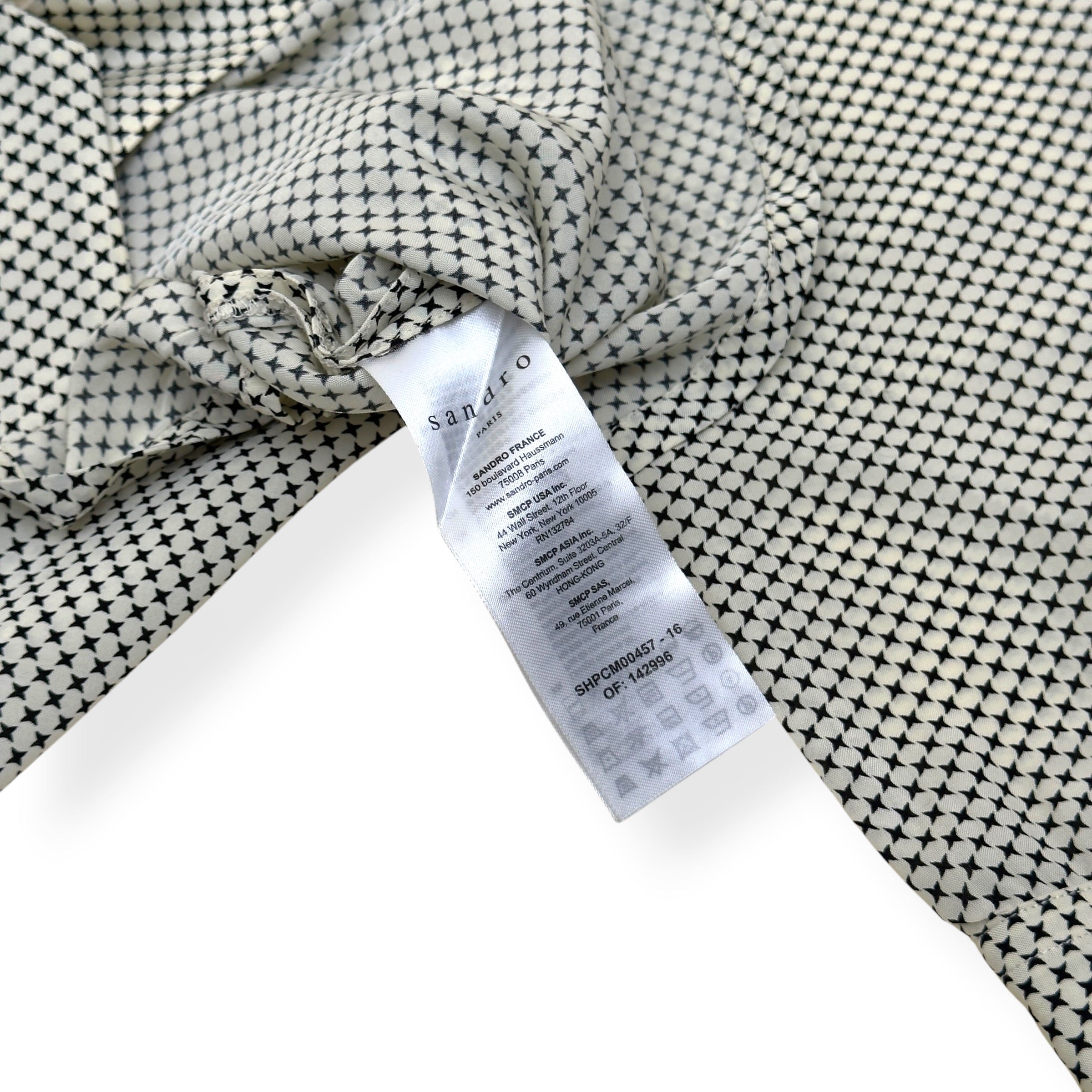 SANDRO LONG-SLEEVE SHIRT BEIGE / BLACK L