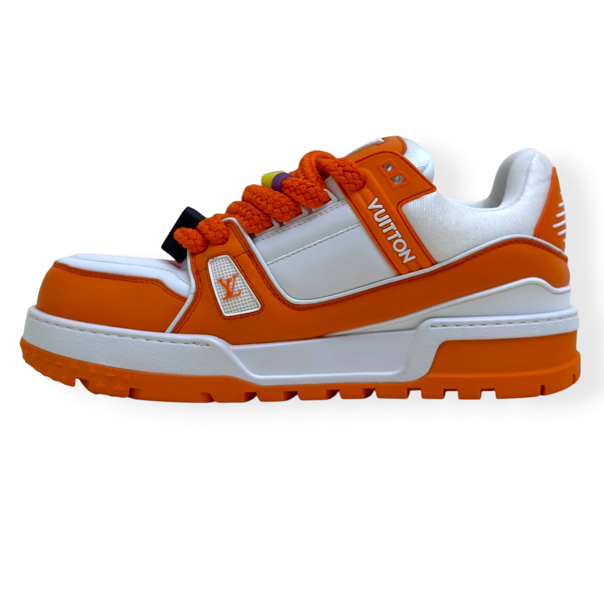 LOUIS VUITTON MAXI LV TRAINER SNEAKER ORANGE / WHITE UK9