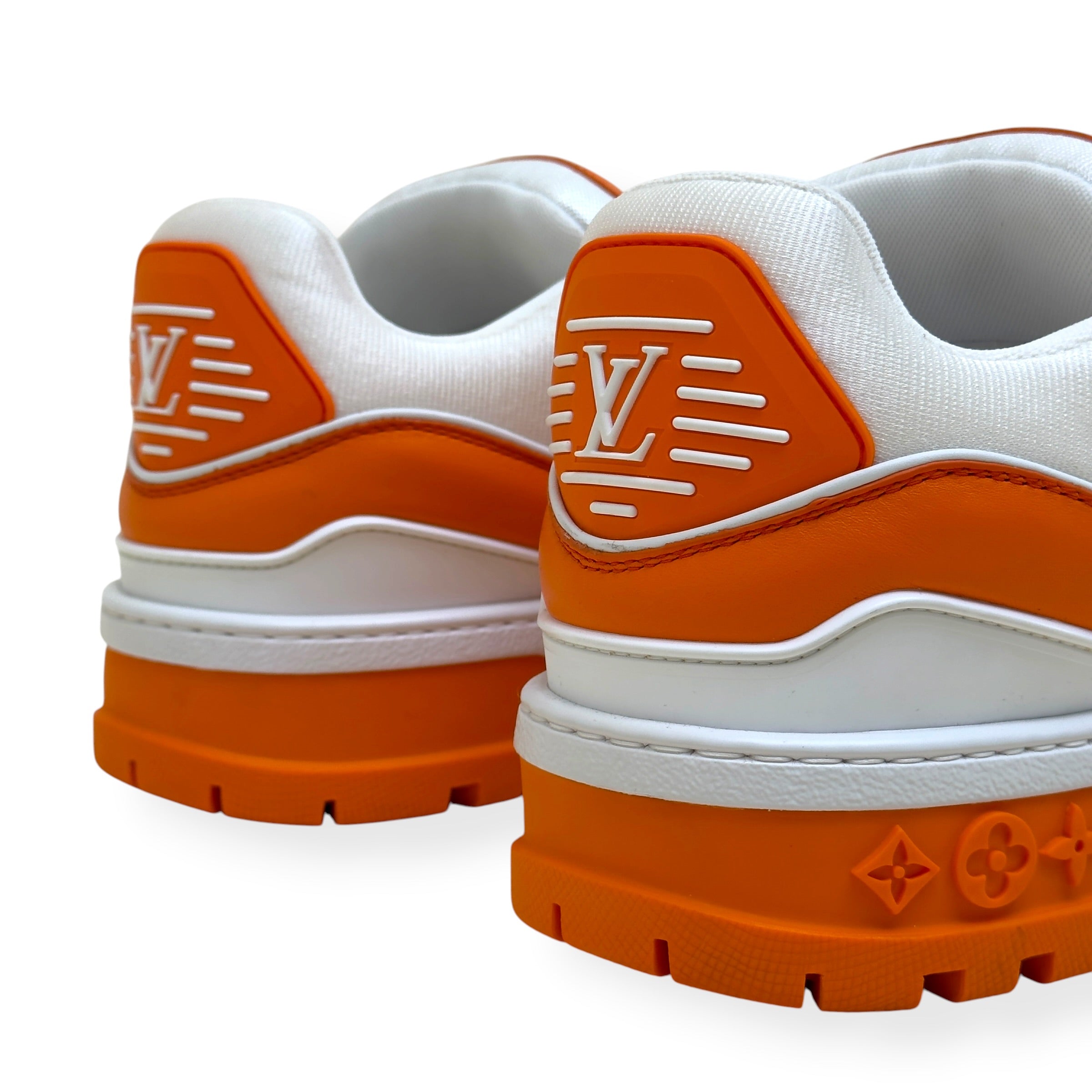 LOUIS VUITTON MAXI LV TRAINER SNEAKER ORANGE / WHITE UK9