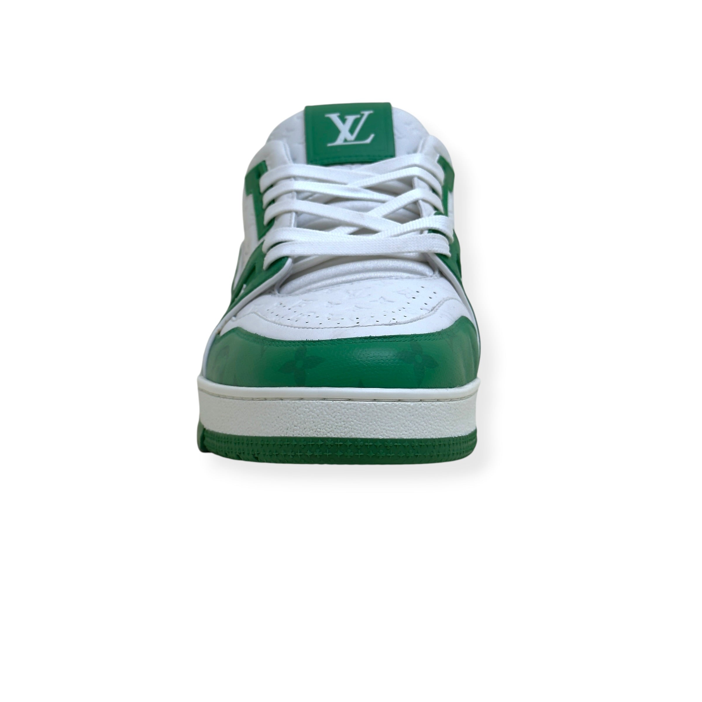 LOUIS VUITTON LV TRAINER SNEAKER GREEN / WHITE UK10