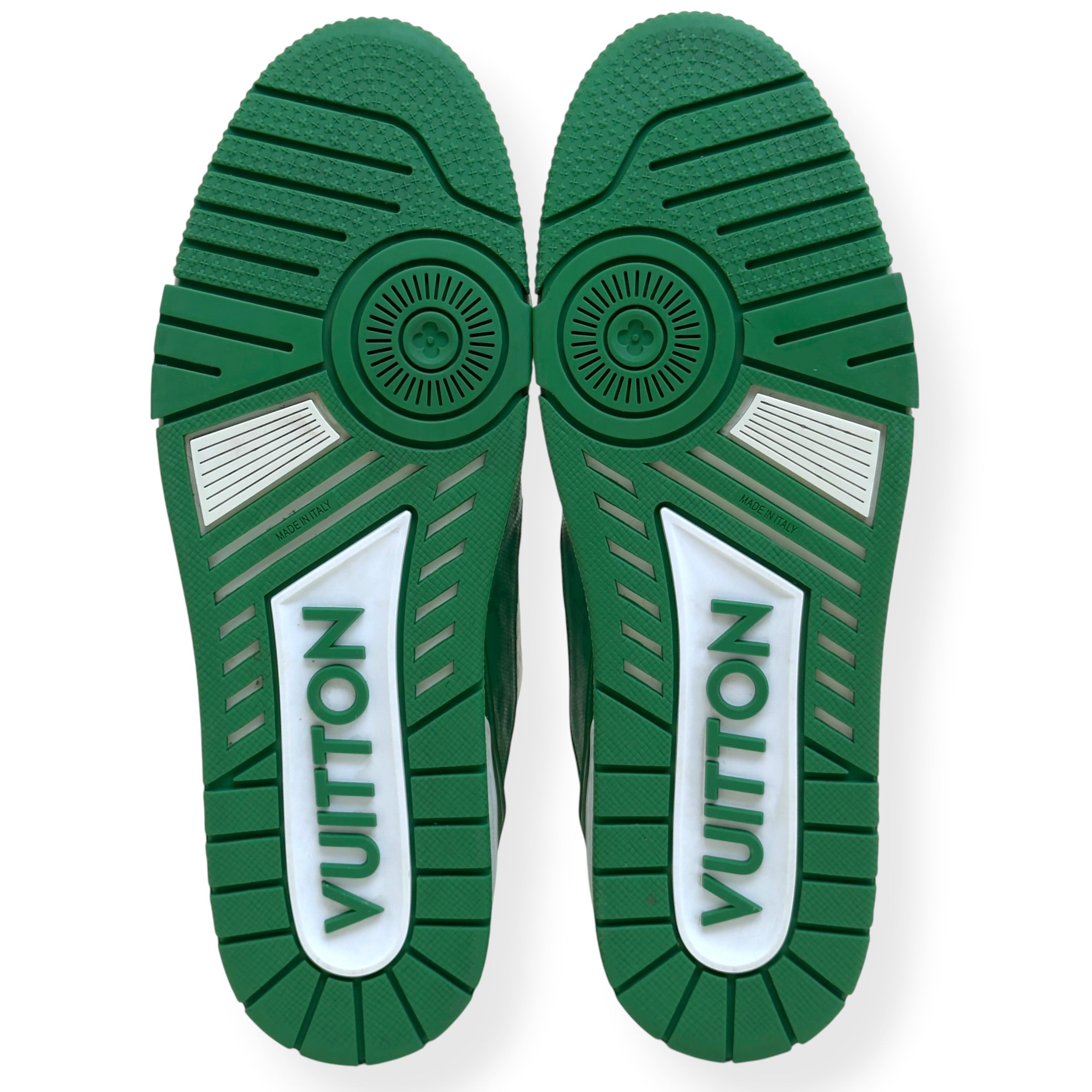 LOUIS VUITTON LV TRAINER SNEAKER GREEN / WHITE UK10