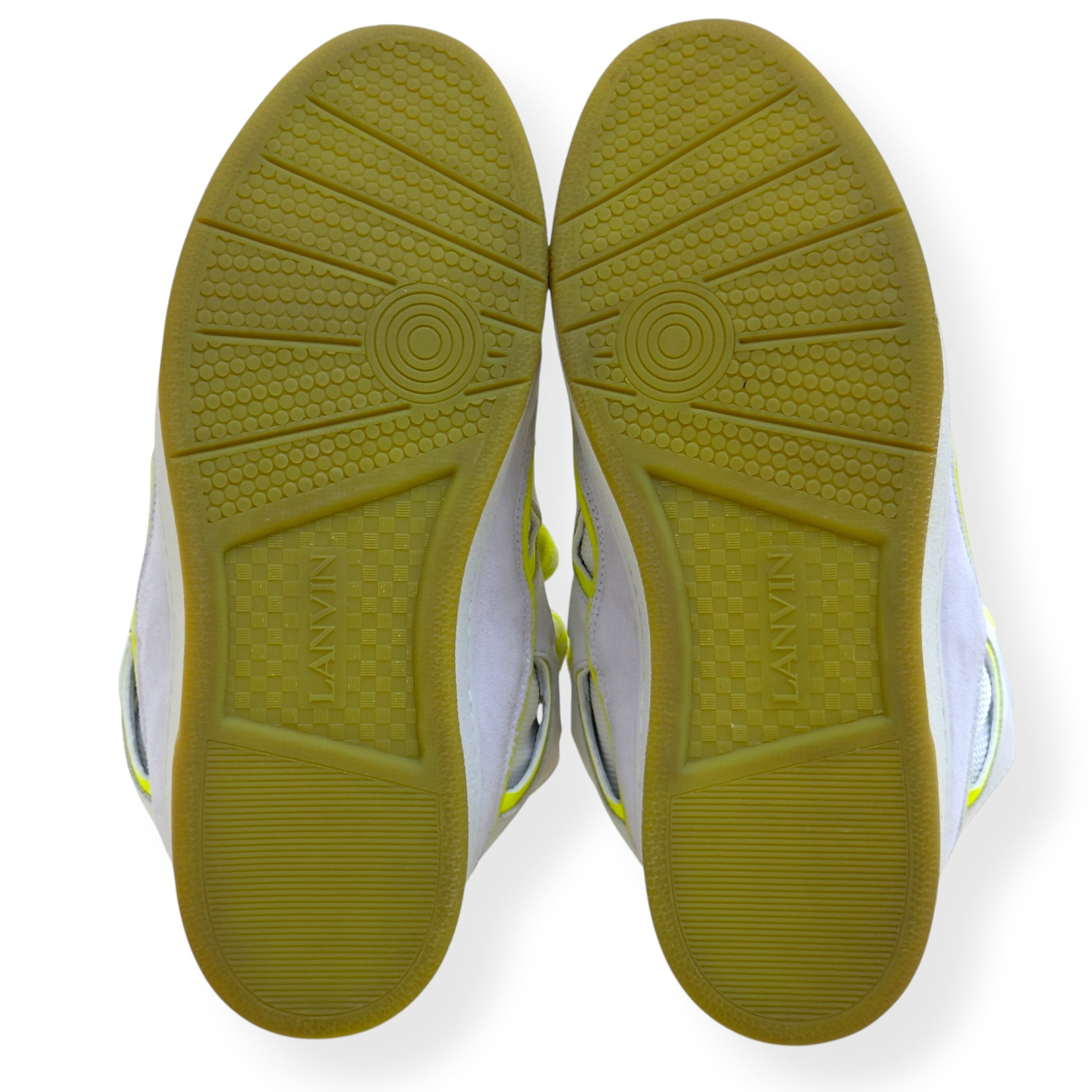 LANVIN CURB SNEAKER WHITE / NEON YELLOW 46 / UK11