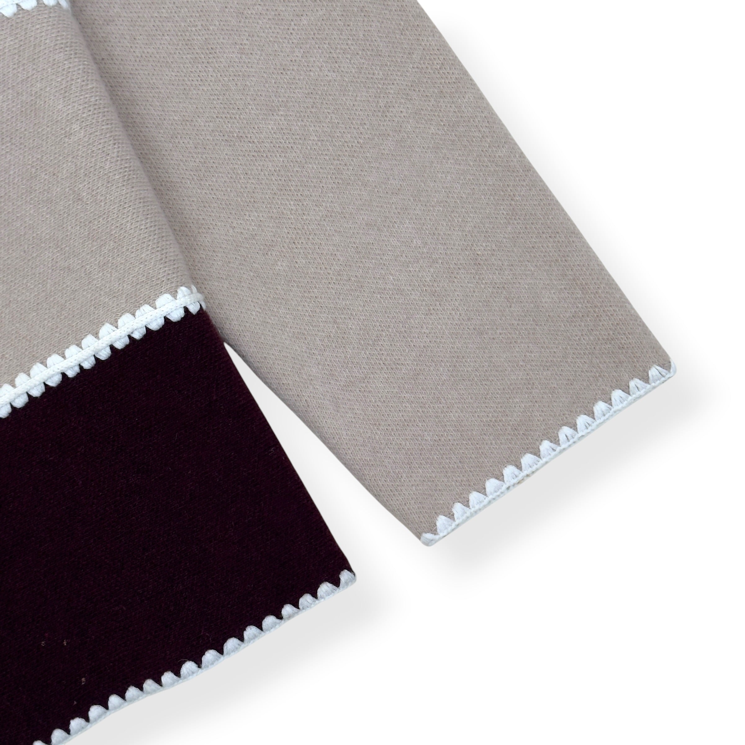 PALM ANGELS WOOL KNIT POLO SWEATER BEIGE / BURGUNDY L