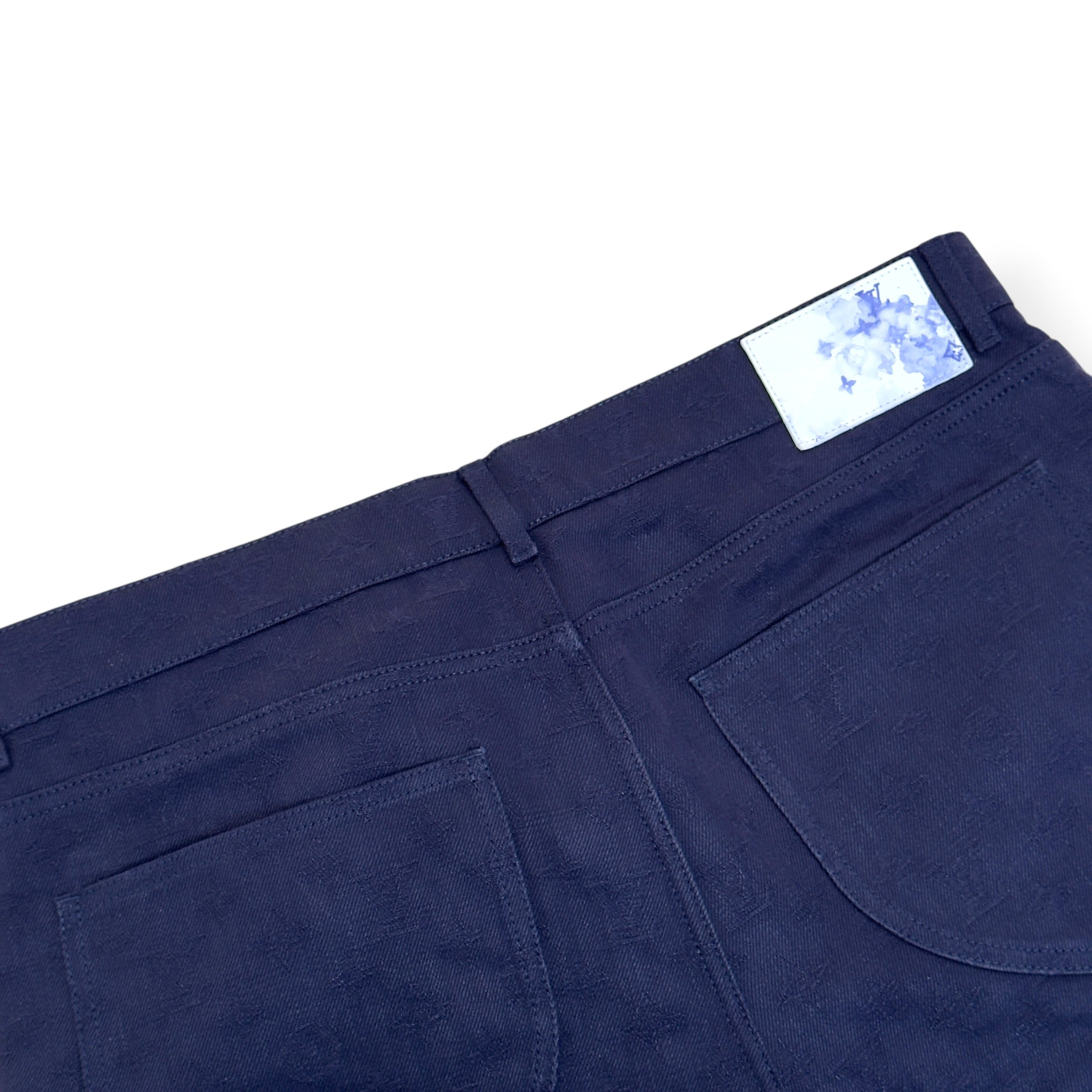 LOUIS VUITTON WATERCOLOUR MONOGRAM DENIM JEANS NAVY 36 / XL