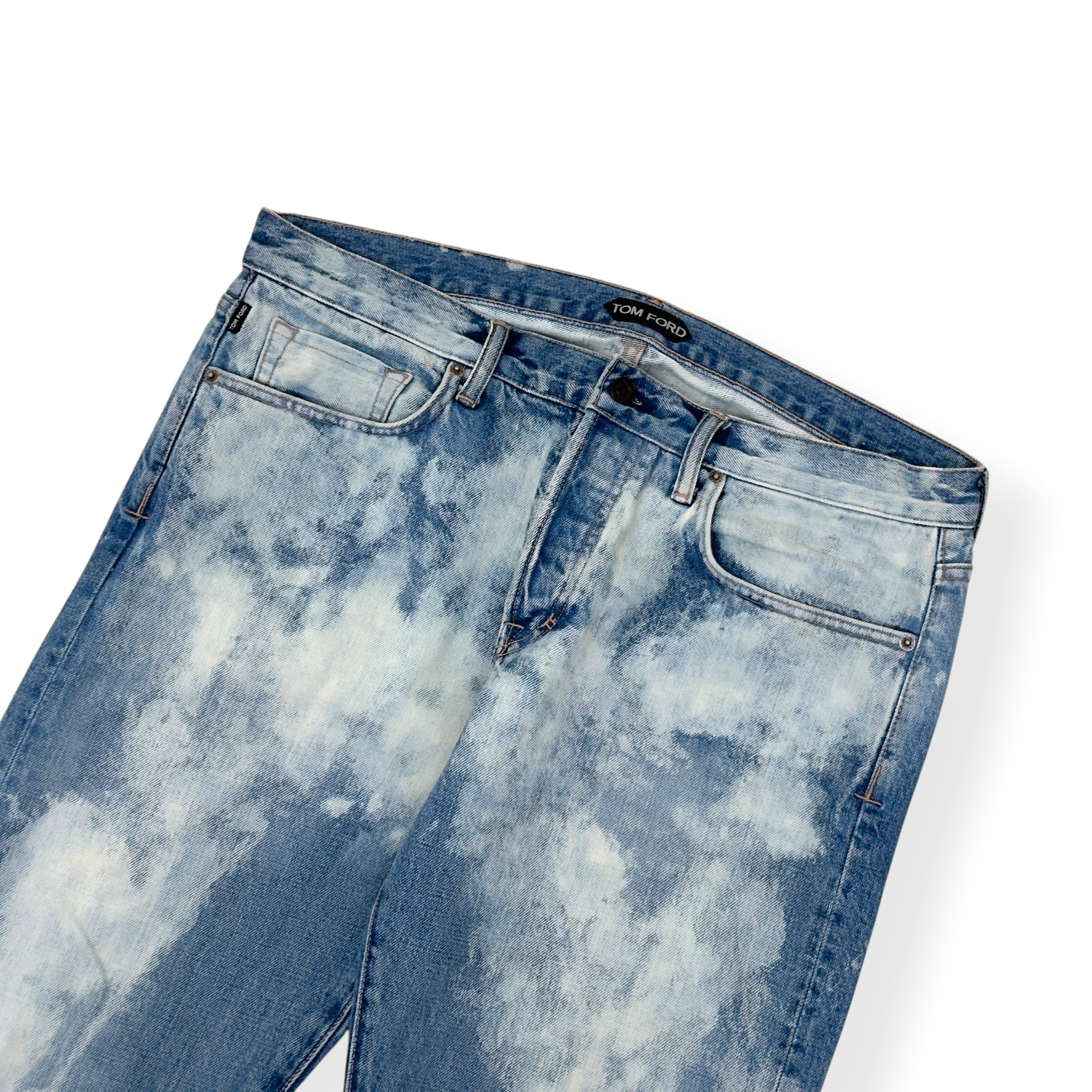 TOM FORD SLIM FIT BLEACHED JEANS LIGHT BLUE 36 / XL
