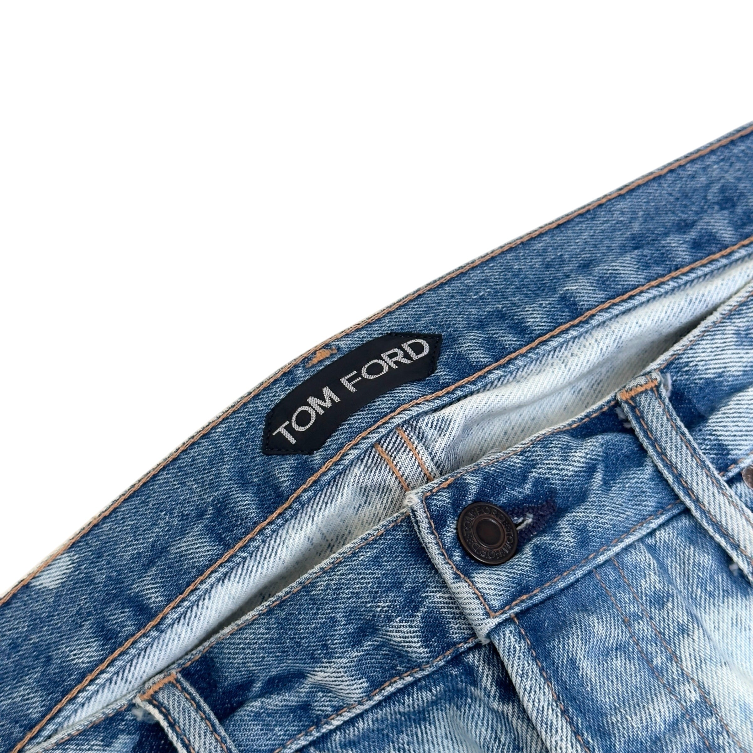 TOM FORD SLIM FIT BLEACHED JEANS LIGHT BLUE 36 / XL