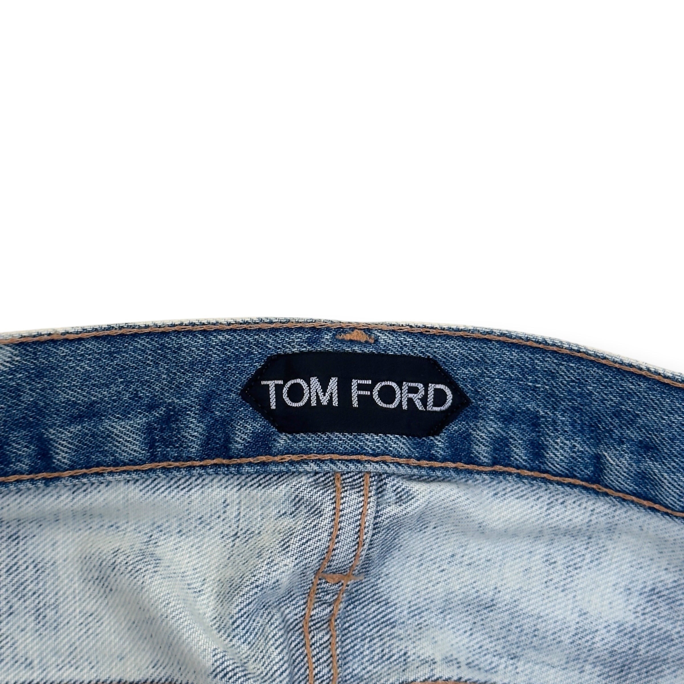 TOM FORD SLIM FIT BLEACHED JEANS LIGHT BLUE 36 / XL