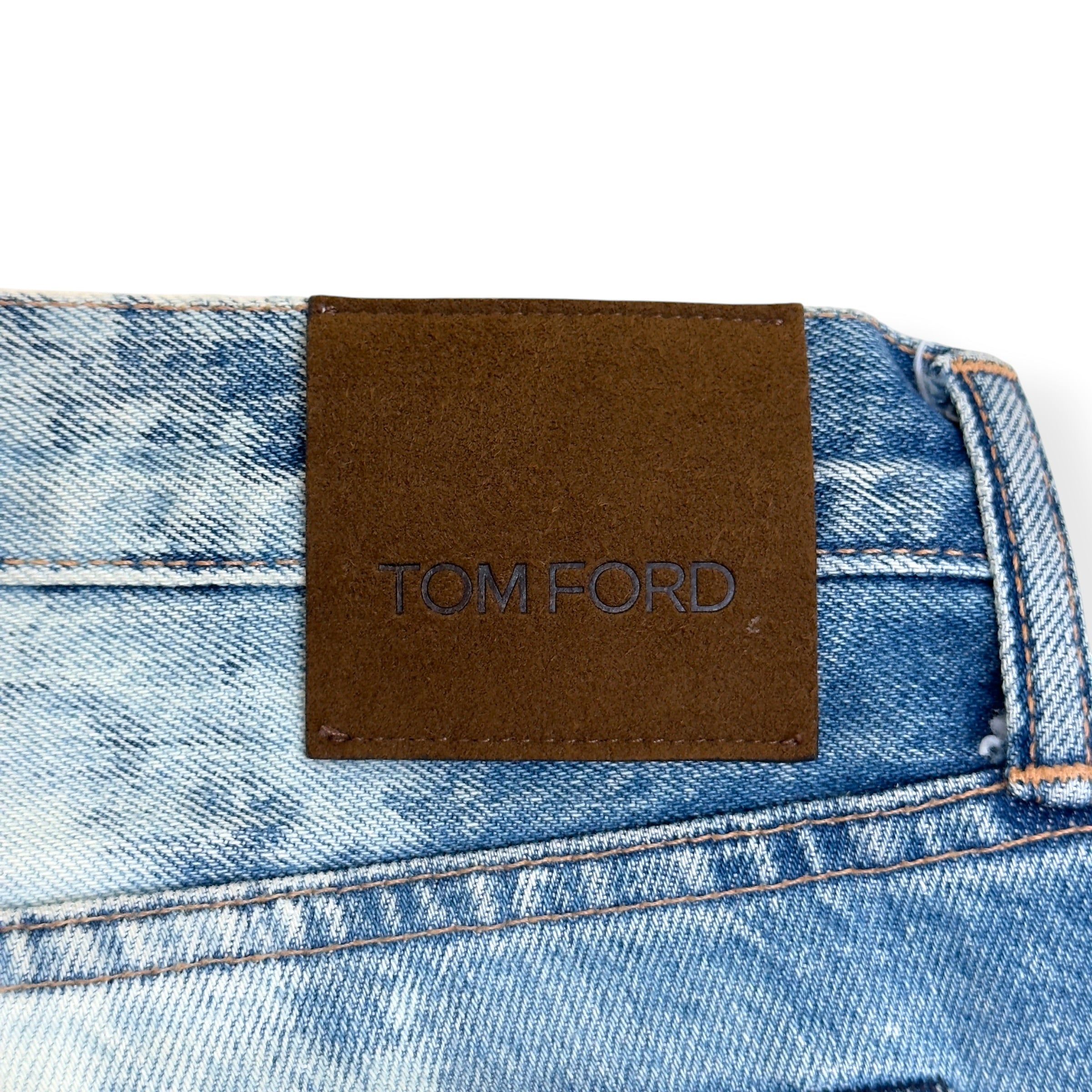 TOM FORD SLIM FIT BLEACHED JEANS LIGHT BLUE 36 / XL