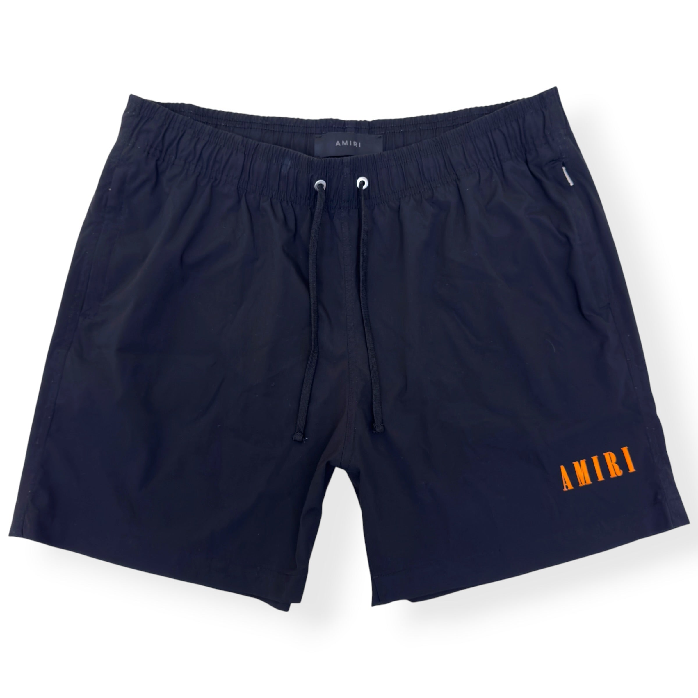 AMIRI CORE LOGO SWIM SHORTS BLACK / ORANGE L