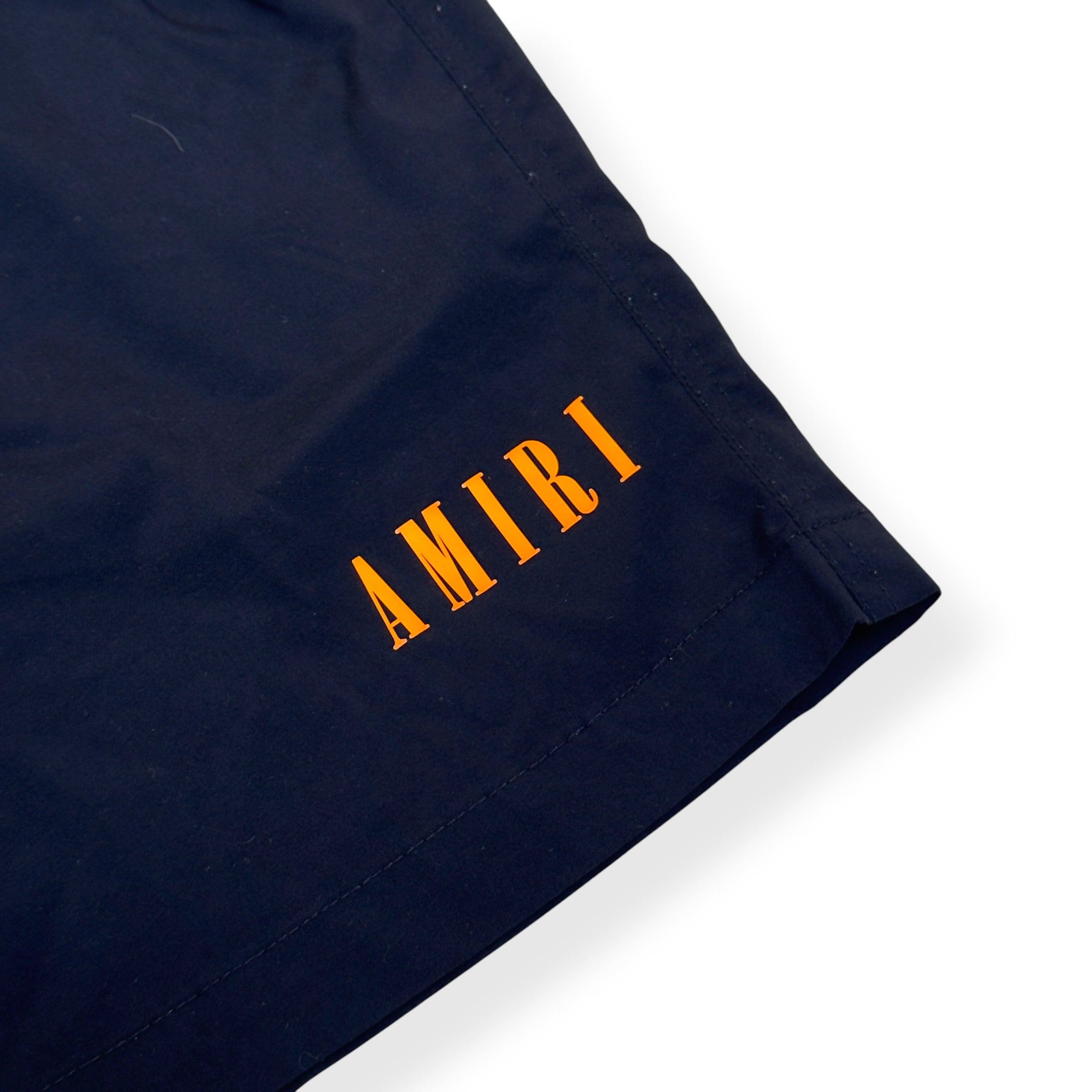 AMIRI CORE LOGO SWIM SHORTS BLACK / ORANGE L