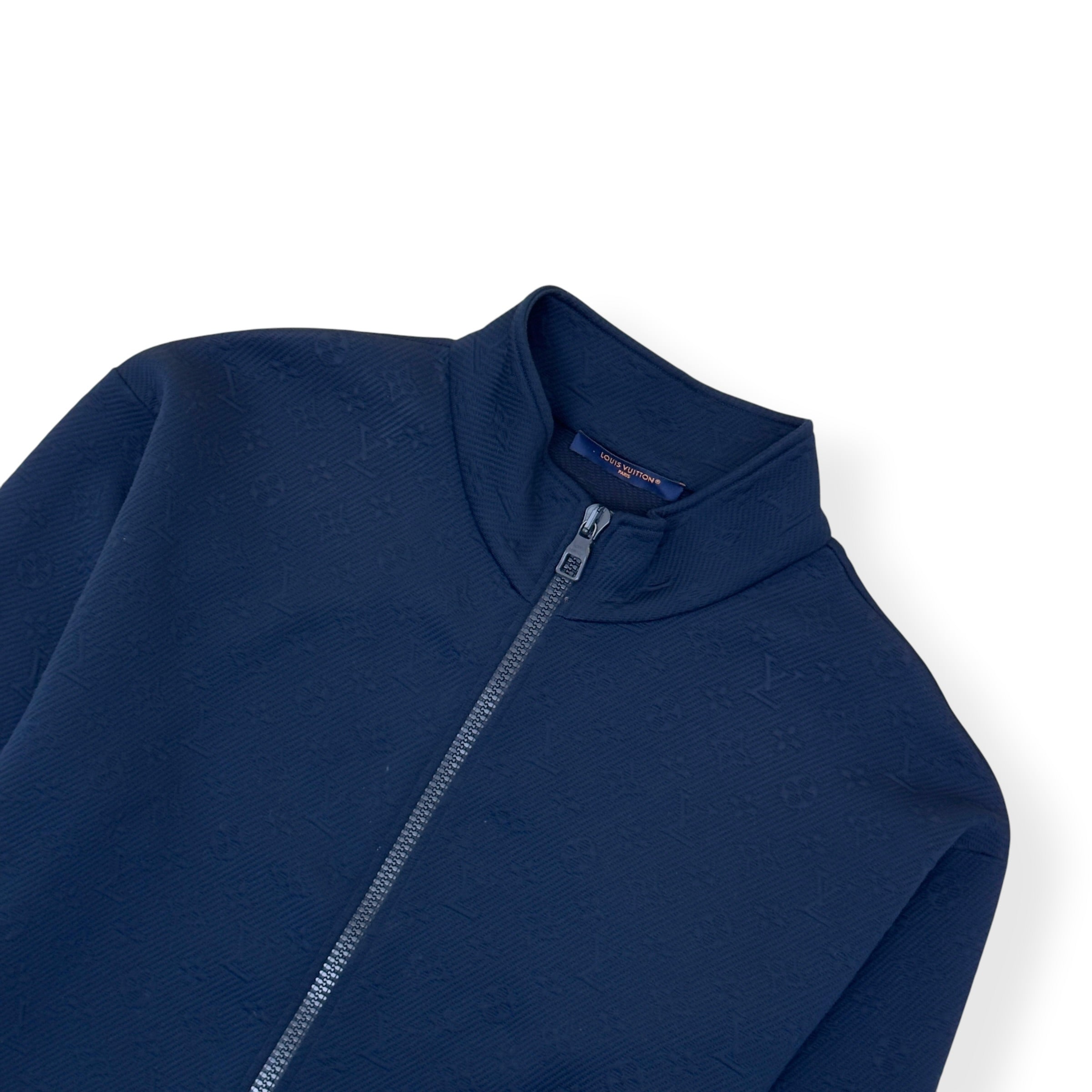 LOUIS VUITTON MONOGRAM JACQUARD ZIP TRACK JACKET NAVY XXL