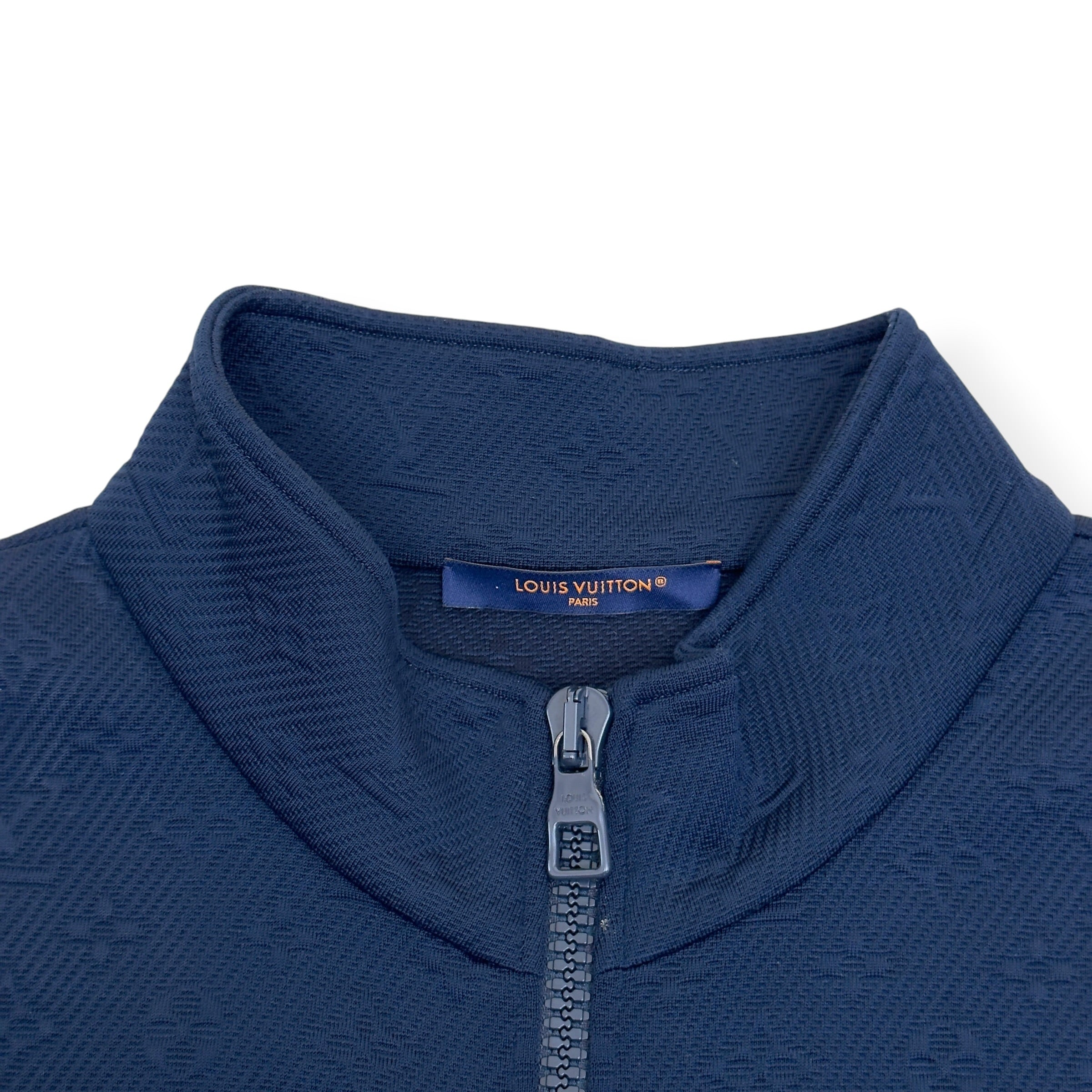 LOUIS VUITTON MONOGRAM JACQUARD ZIP TRACK JACKET NAVY XXL