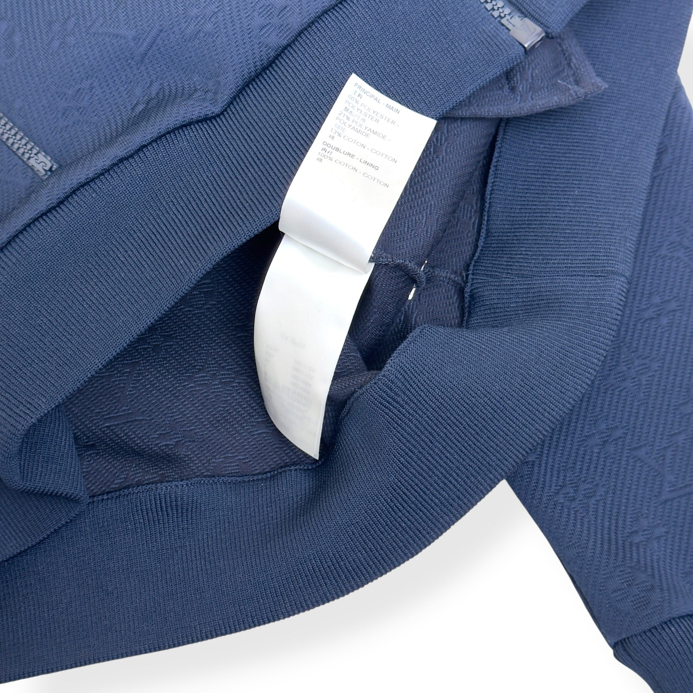 LOUIS VUITTON MONOGRAM JACQUARD ZIP TRACK JACKET NAVY XXL