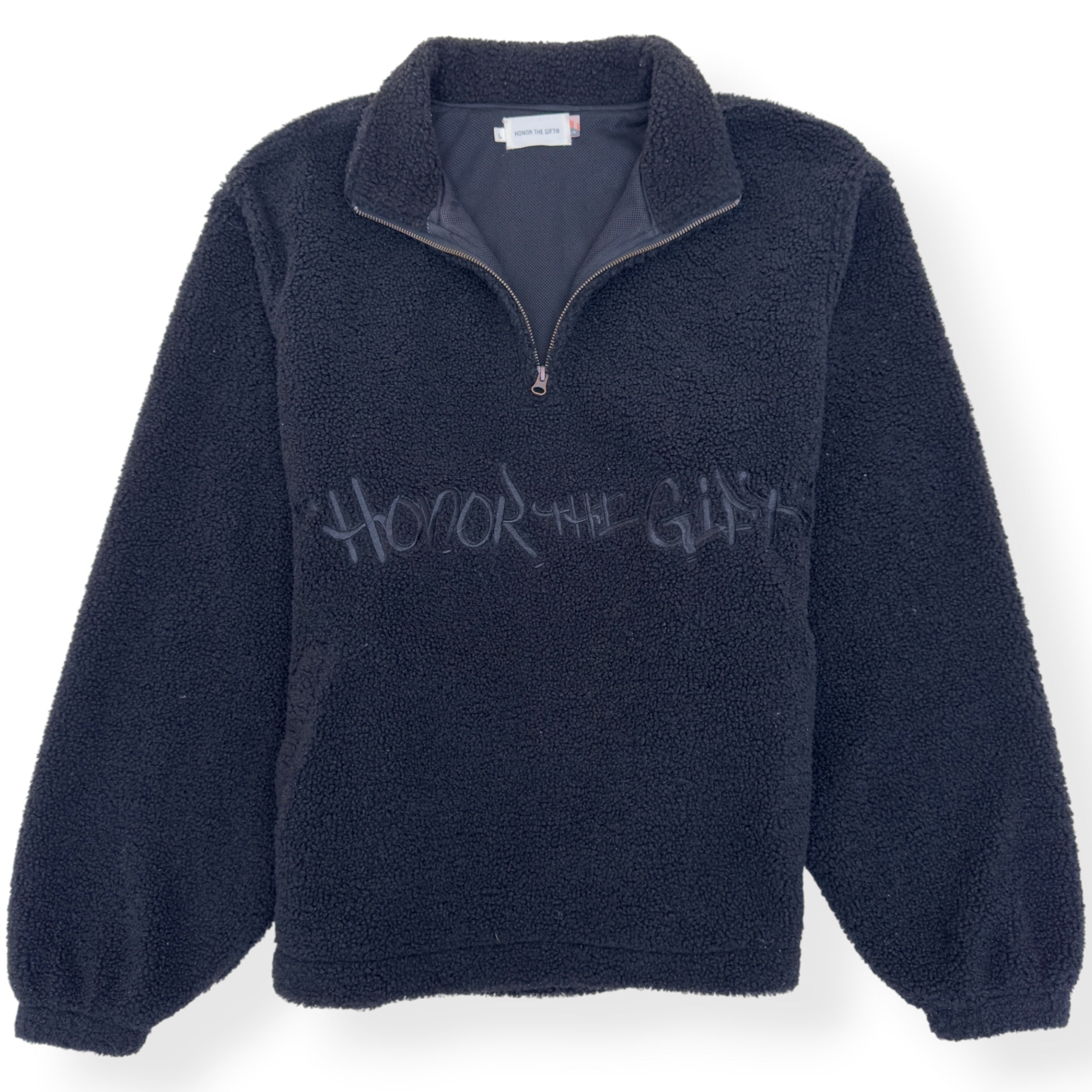 HONOR THE GIFT SCRIPT SHERPA QUATER ZIP JACKET BLACK L