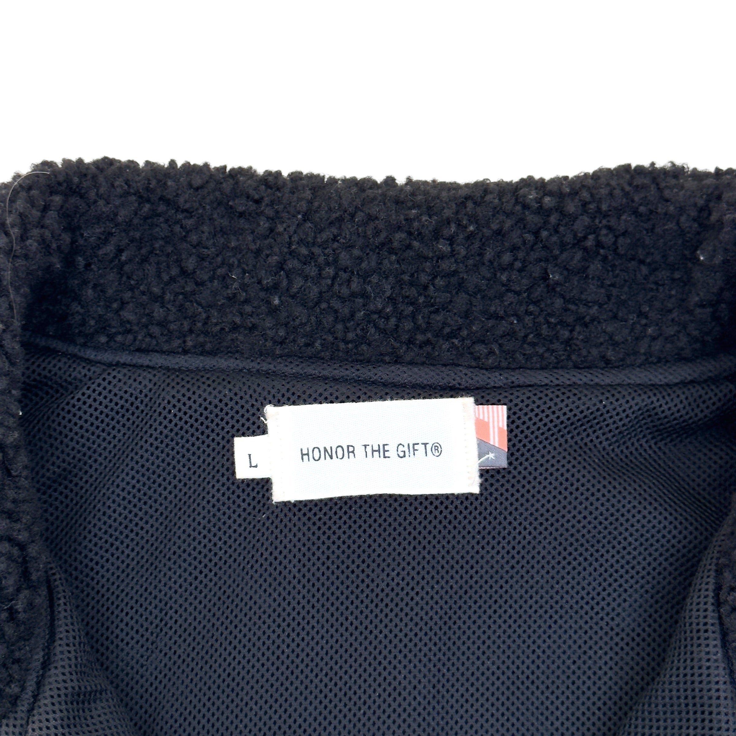 HONOR THE GIFT SCRIPT SHERPA QUATER ZIP JACKET BLACK L