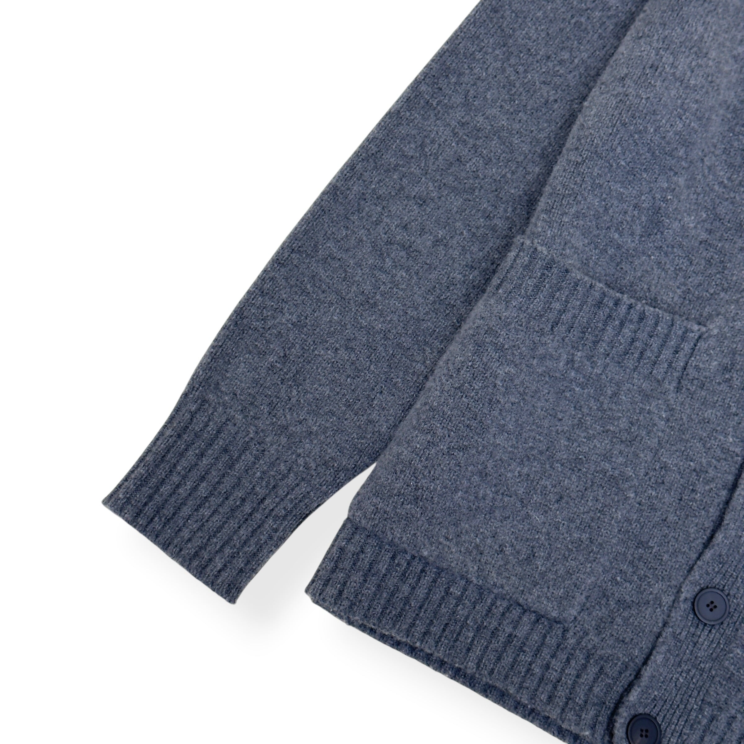 STUDIO NICHOLSON LAMBSWOOL V-NECK CARDIGAN GREY L