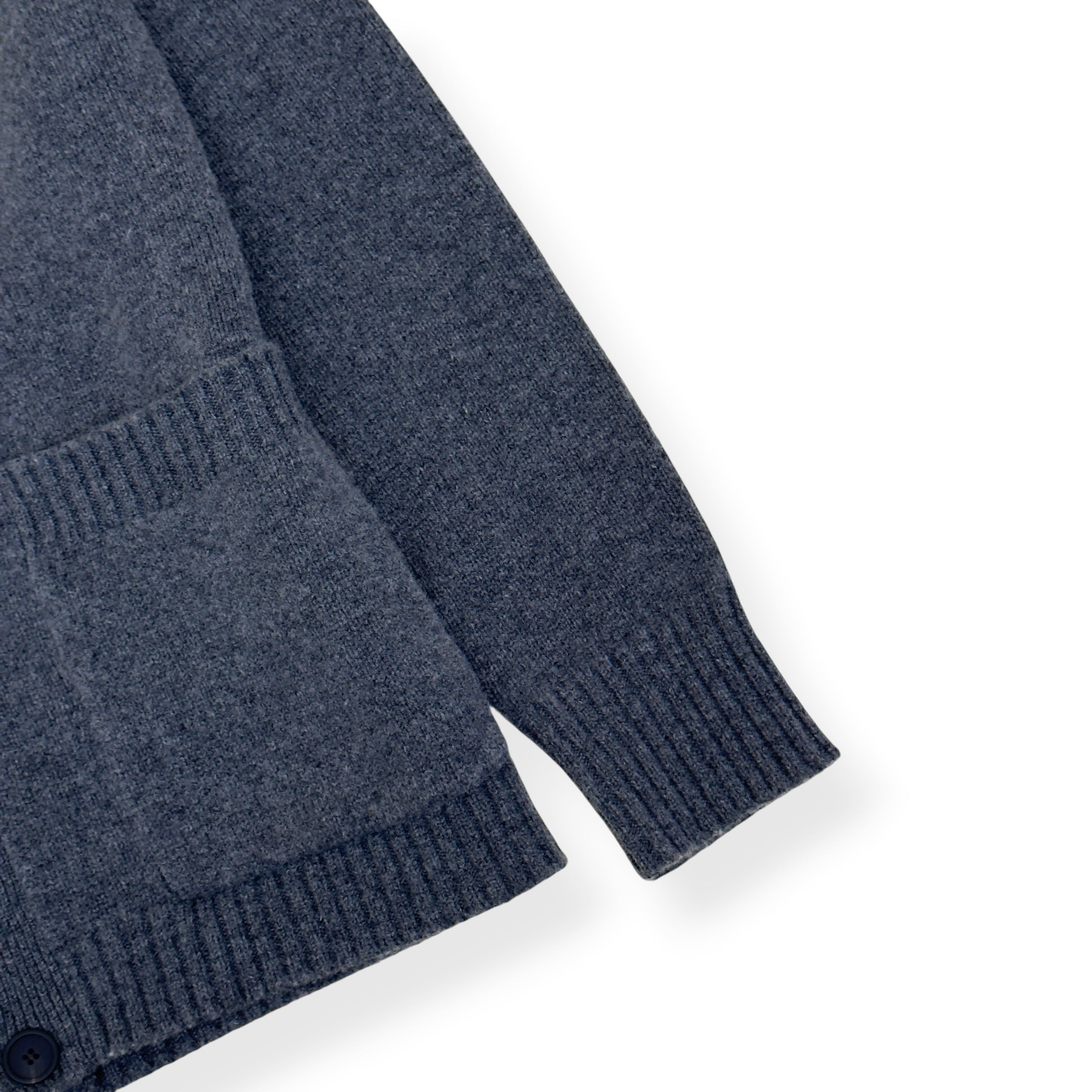 STUDIO NICHOLSON LAMBSWOOL V-NECK CARDIGAN GREY L