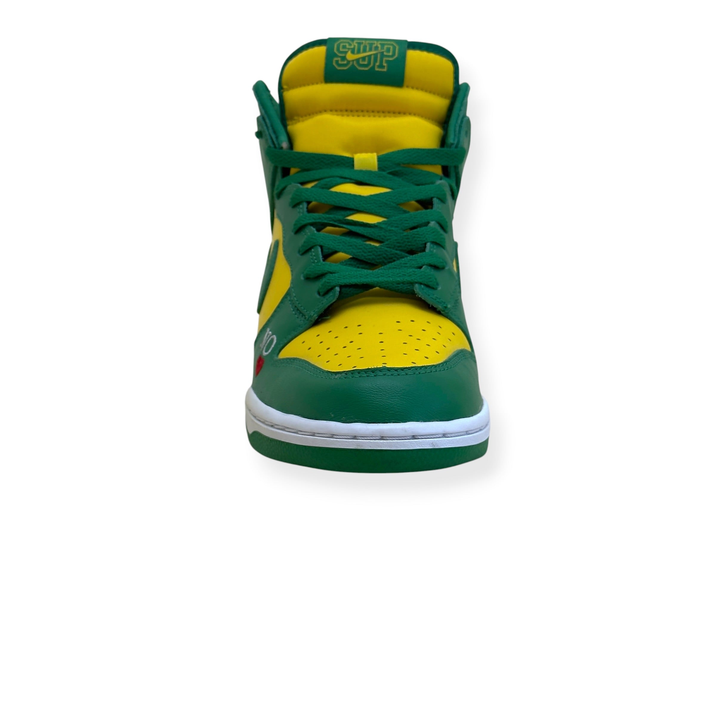 NIKE SUPREME SB DUNK HIGH BY ANY MEANS BRAZIL SNEAKER YELLOW / GREEN UK7
