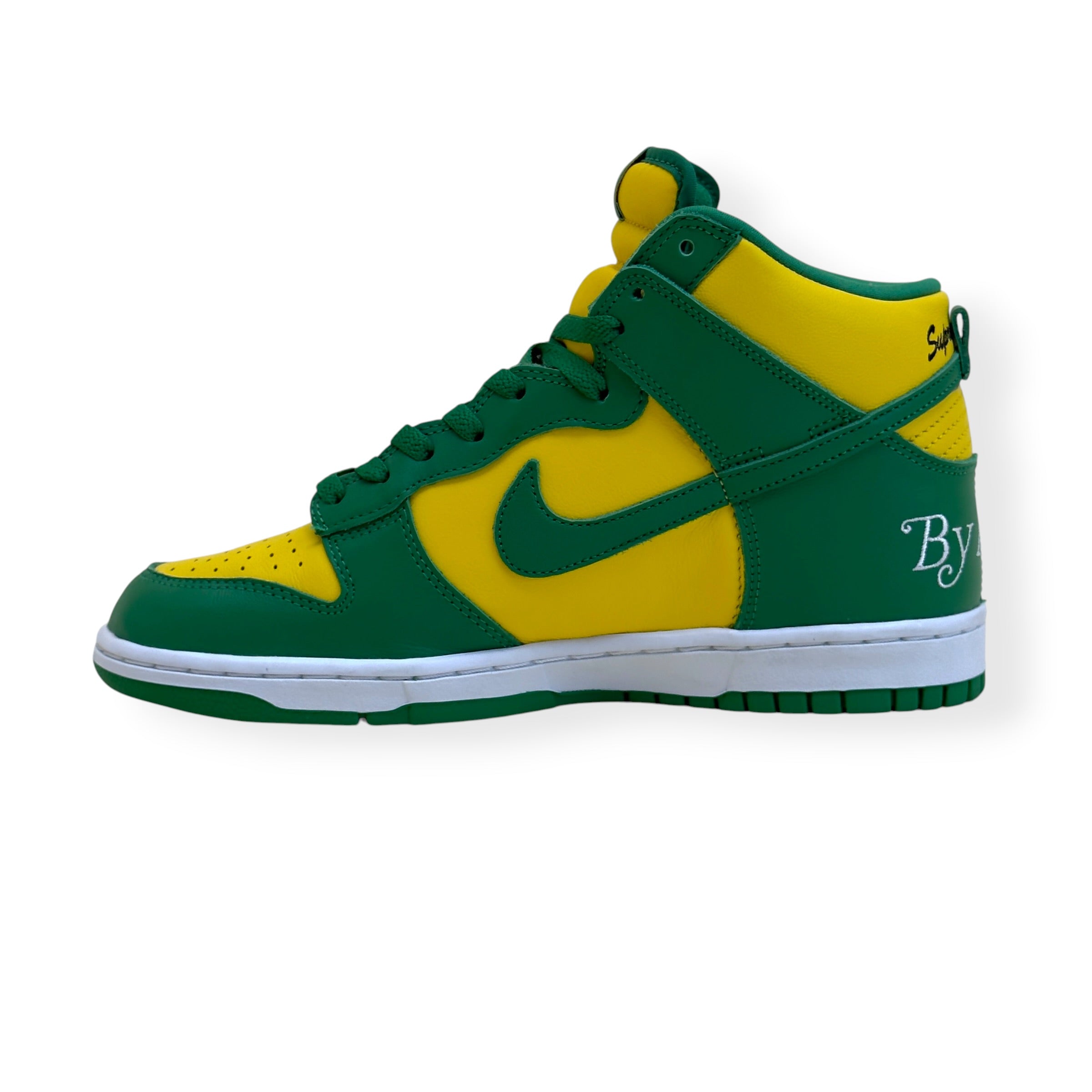 NIKE SUPREME SB DUNK HIGH BY ANY MEANS BRAZIL SNEAKER YELLOW / GREEN UK7