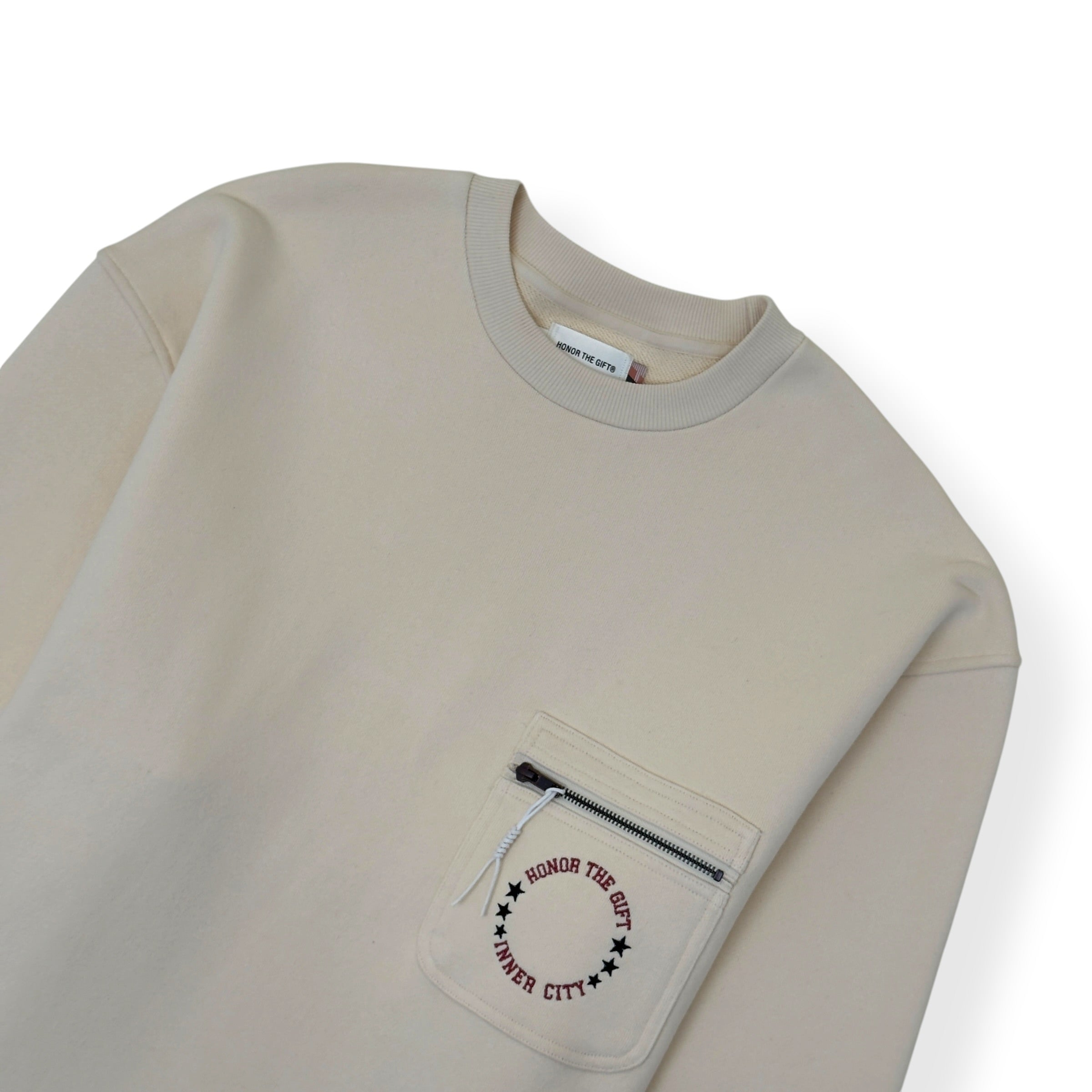 HONOR THE GIFT INNER CITY ZIP POCKET SWEATSHIRT CREAM L
