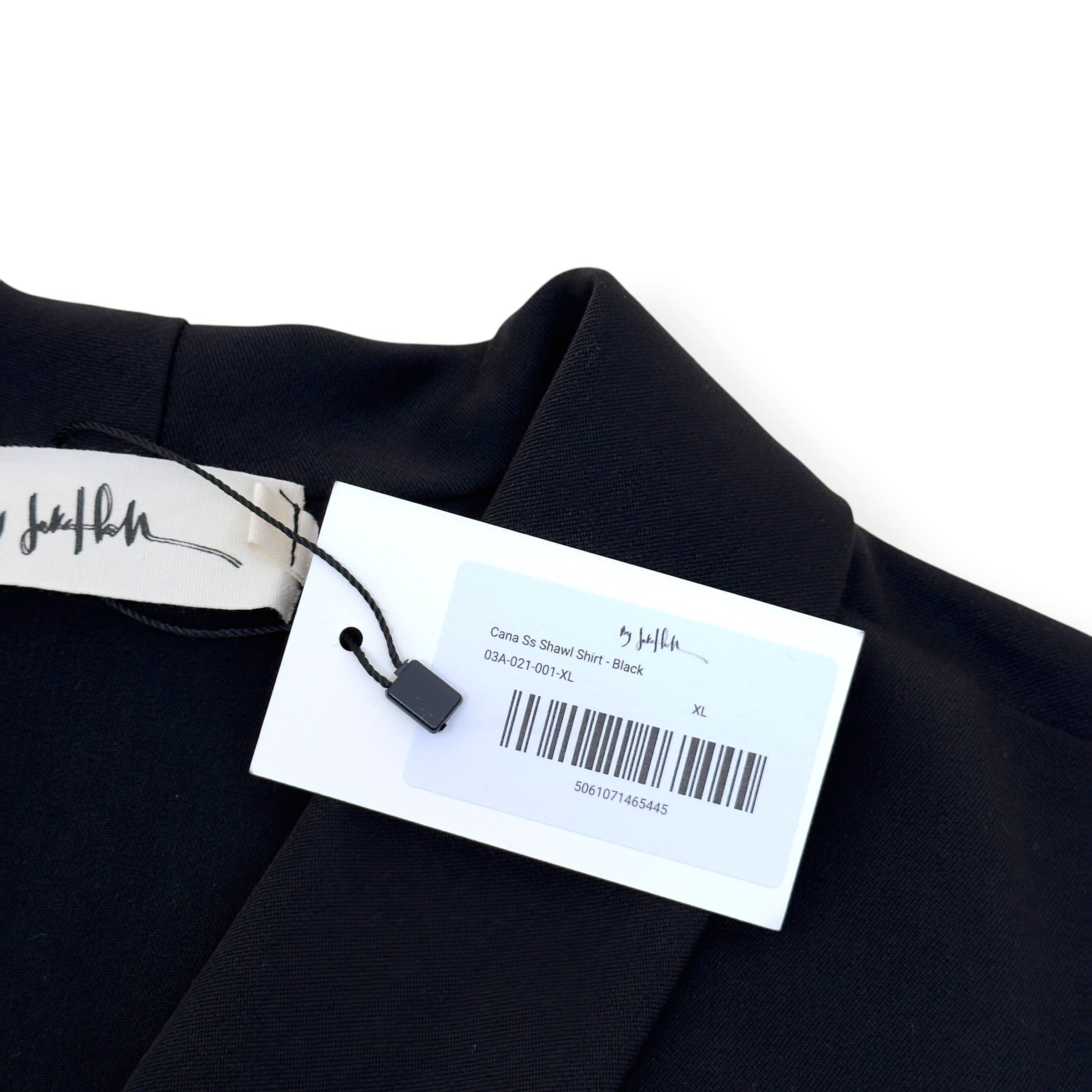 BY JAKE HALL CANA SHORT SLEEVE SHAWL SHIRT BLACK XL