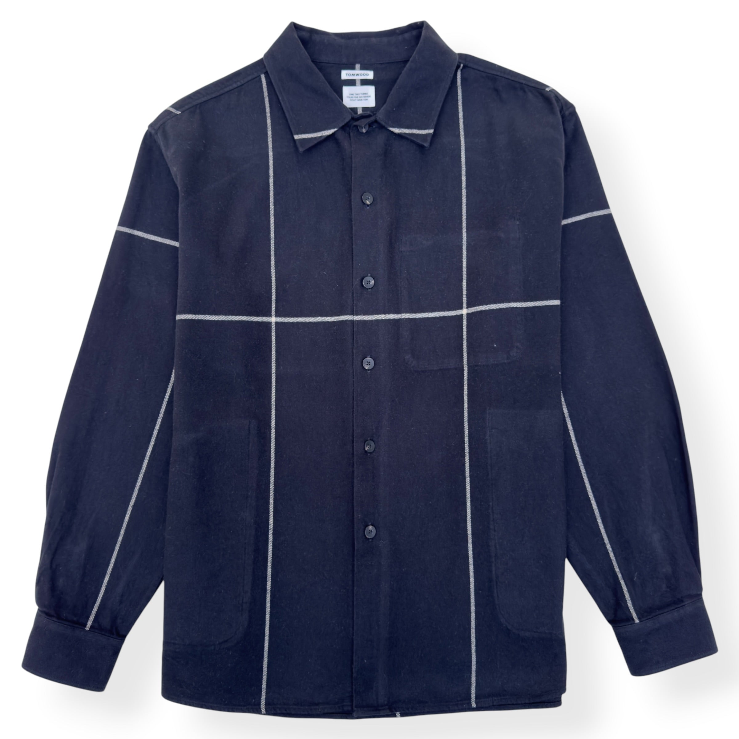 TOM WOOD STUDIO CHECK SHIRT BLACK L