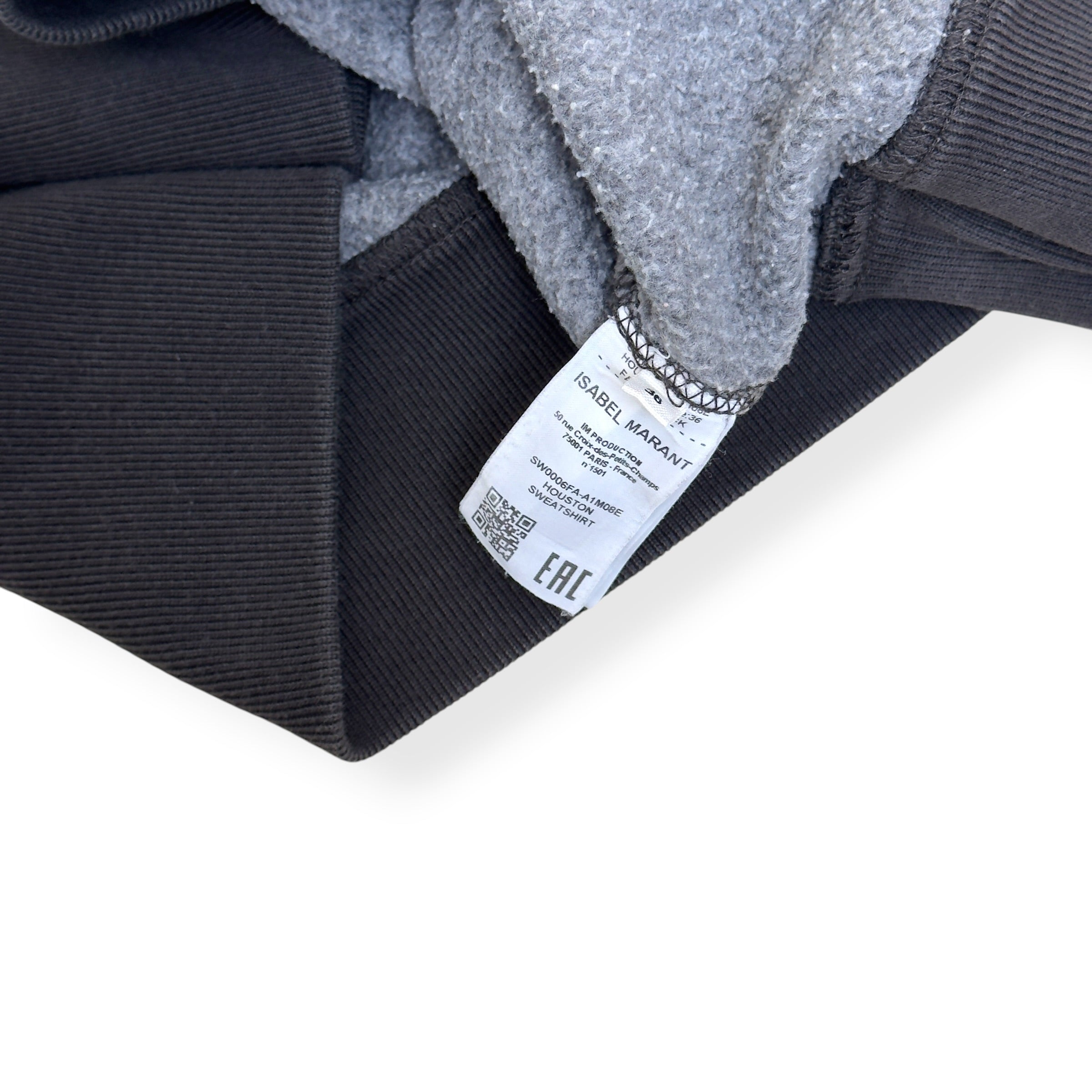 ISABEL MARANT ETOILE HOUSTON SWEATSHIRT GREY / BLACK 36 / S