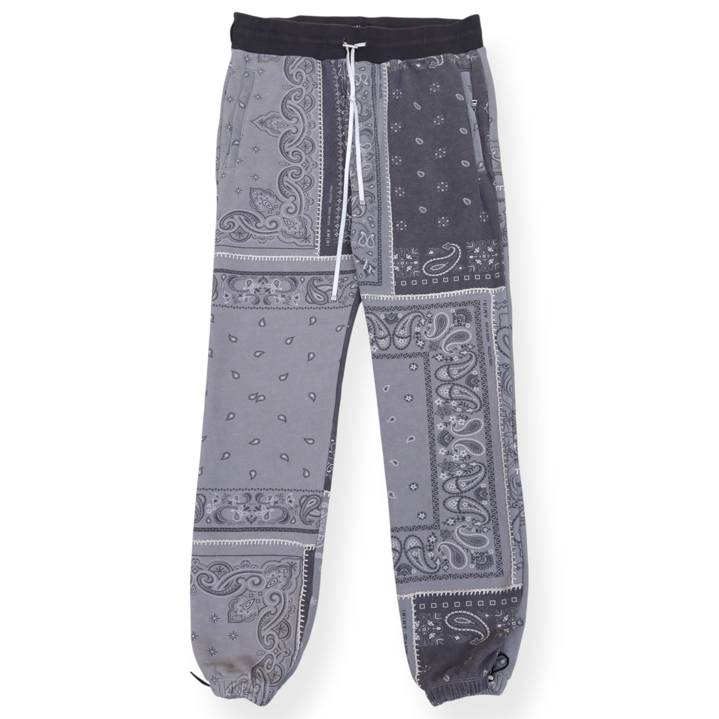 AMIRI BANDANA PATCHWORK SWEATPANTS GREY L