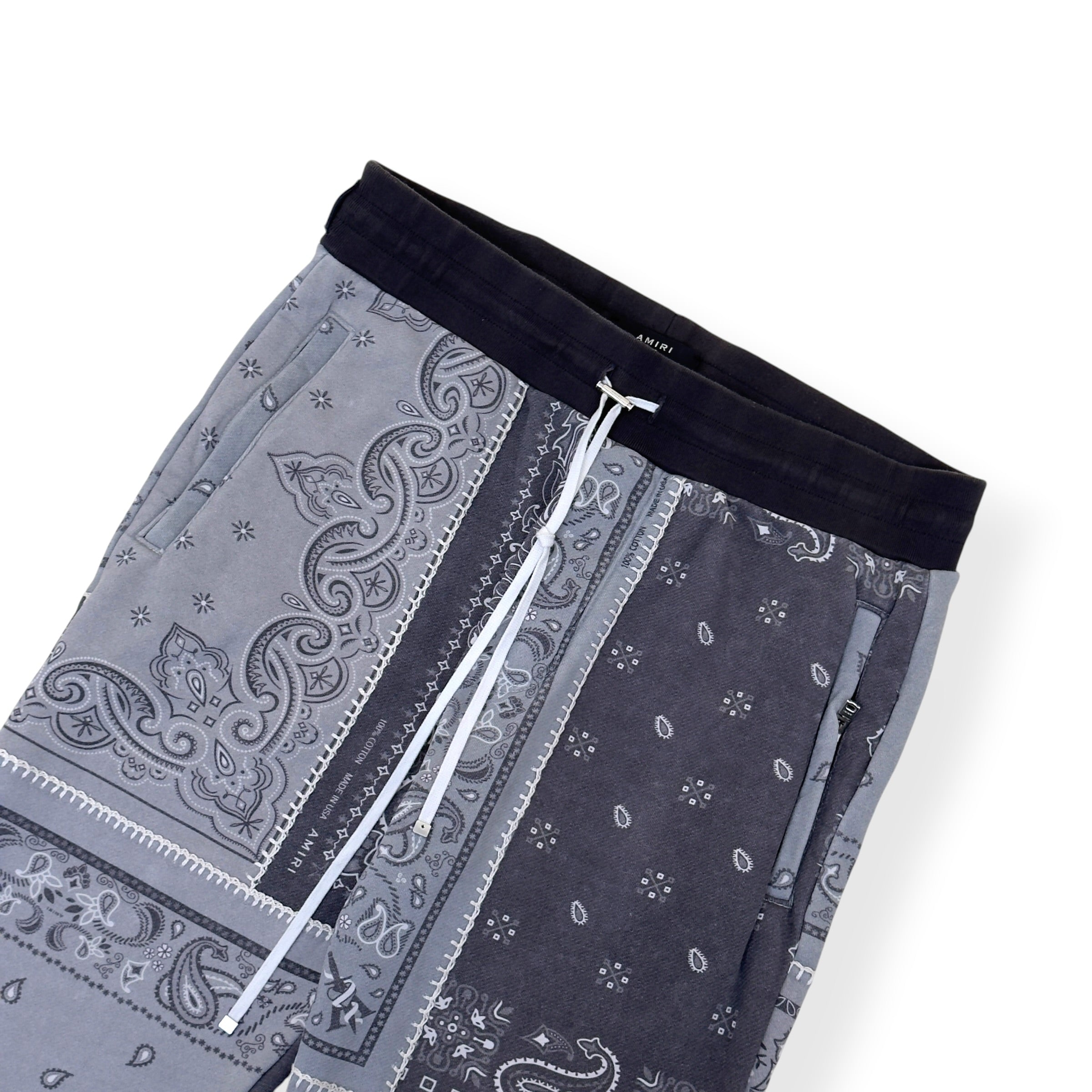 AMIRI BANDANA PATCHWORK SWEATPANTS GREY L