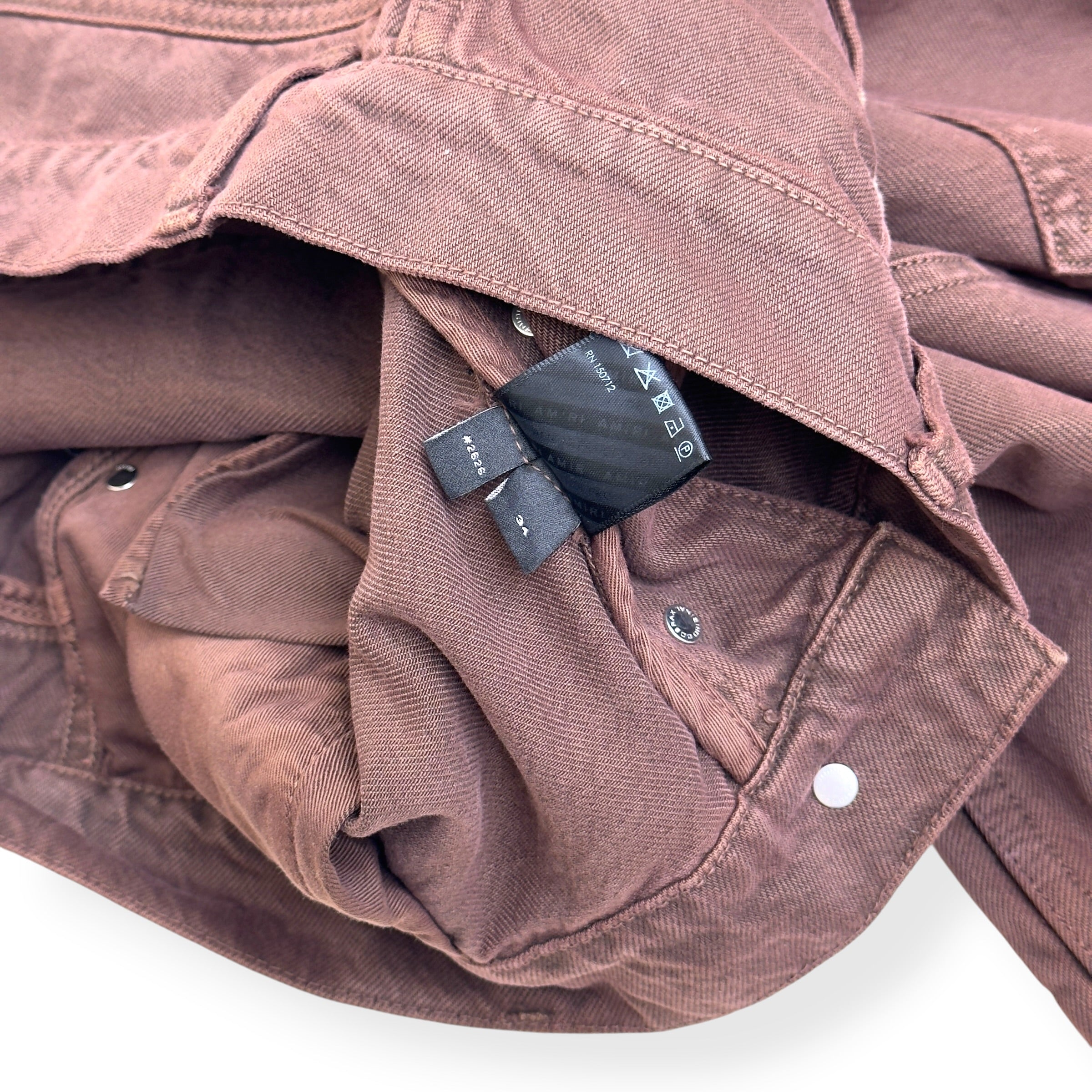 AMIRI CARPENTER DISTRESSED DENIM JEANS BROWN 34 / L