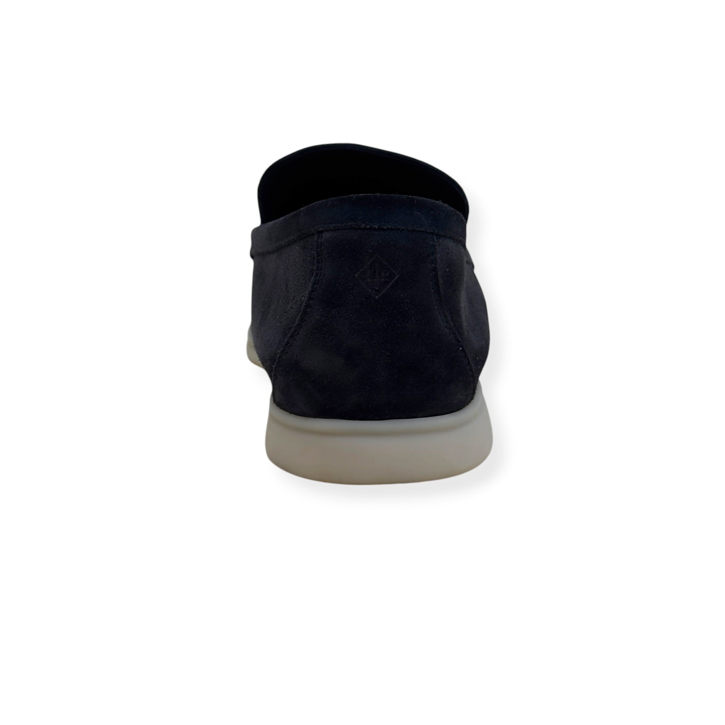 LORO PIANA SUMMER WALK SUEDE LOAFERS NAVY GUM 44.5 / UK10.5