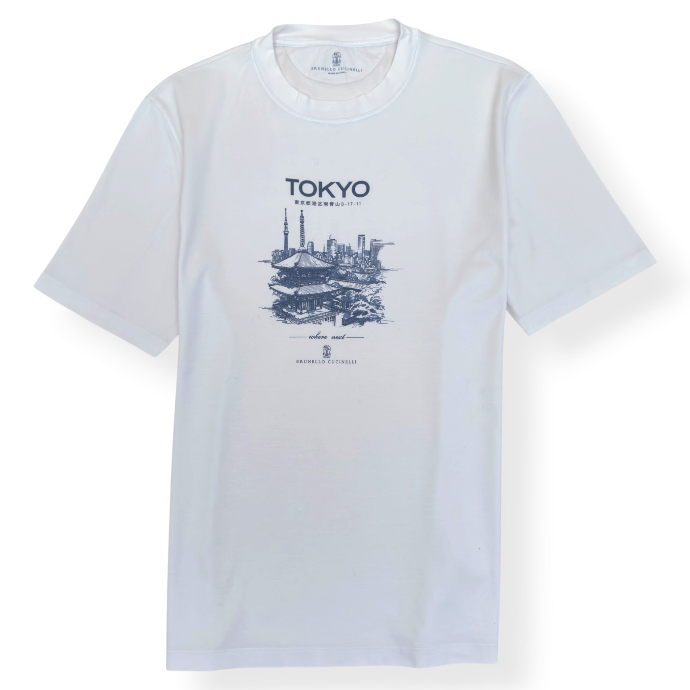 BRUNELLO CUCINELLI TOKYO GRAPHIC PRINT T-SHIRT WHITE XXL