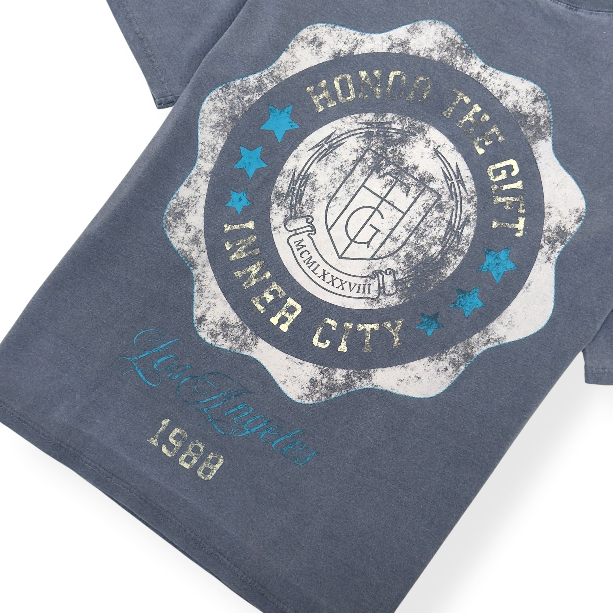 HONOR THE GIFT INNER CITY CREST T-SHIRT SLATE L