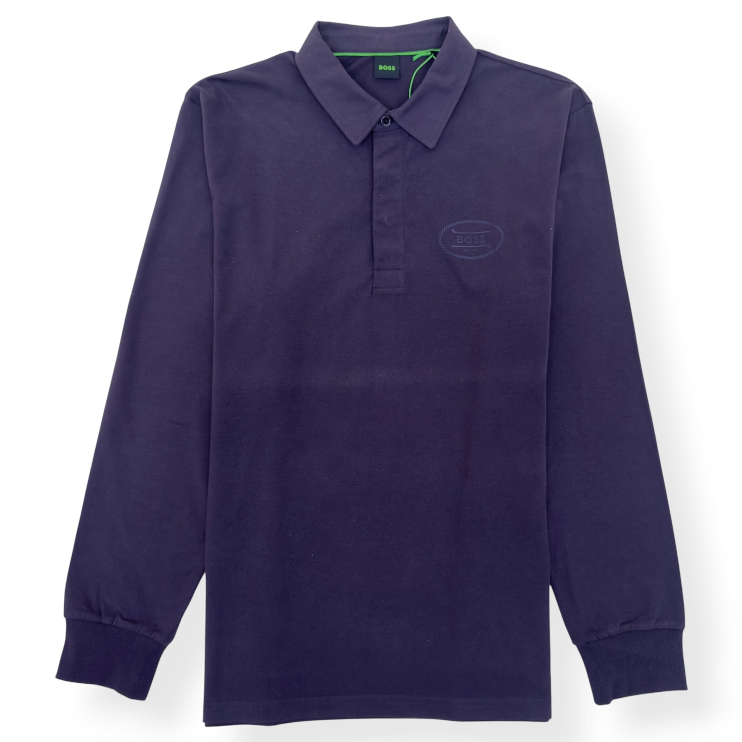 BOSS LONG SLEEVE POLO SHIRT PURPLE XL