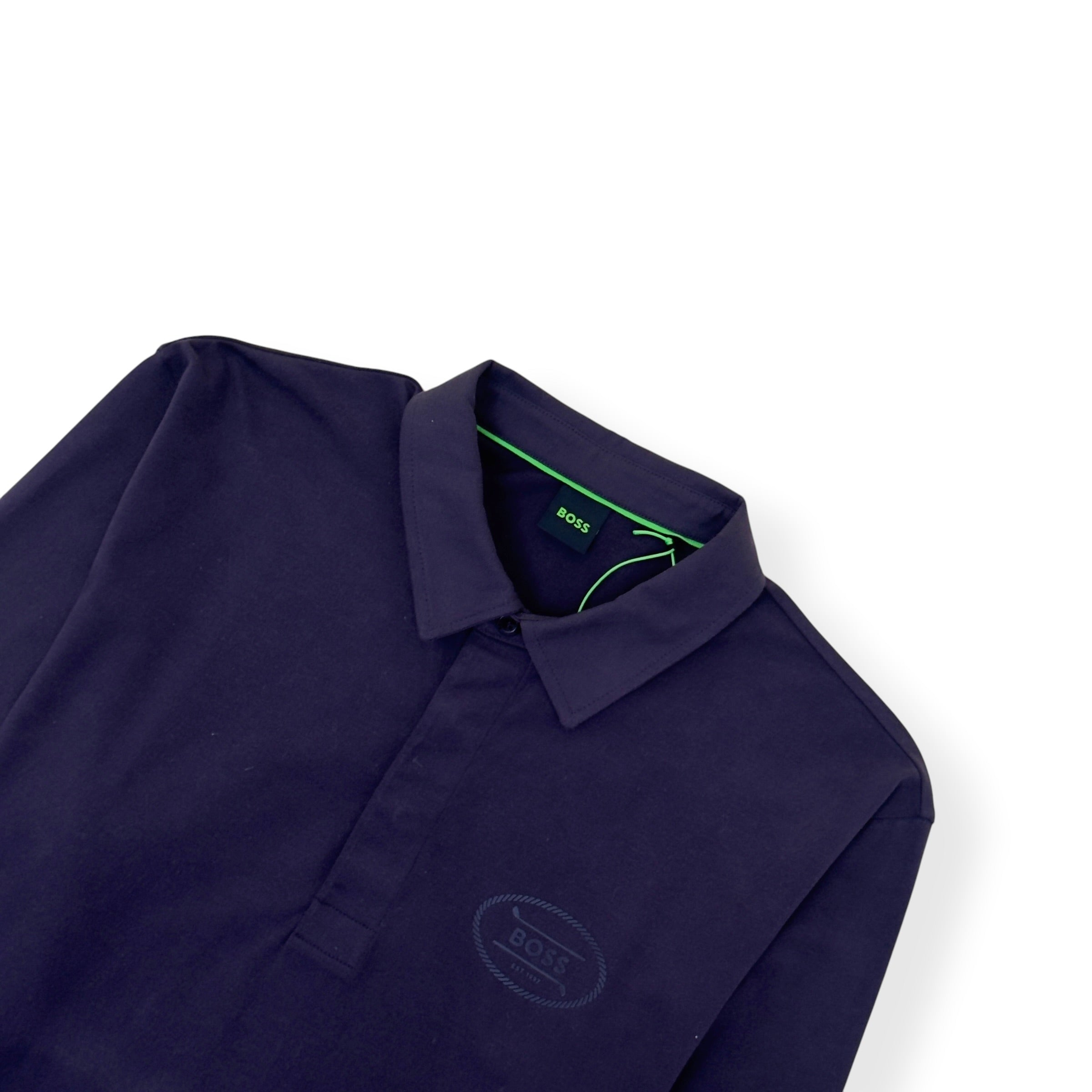 BOSS LONG SLEEVE POLO SHIRT PURPLE XL