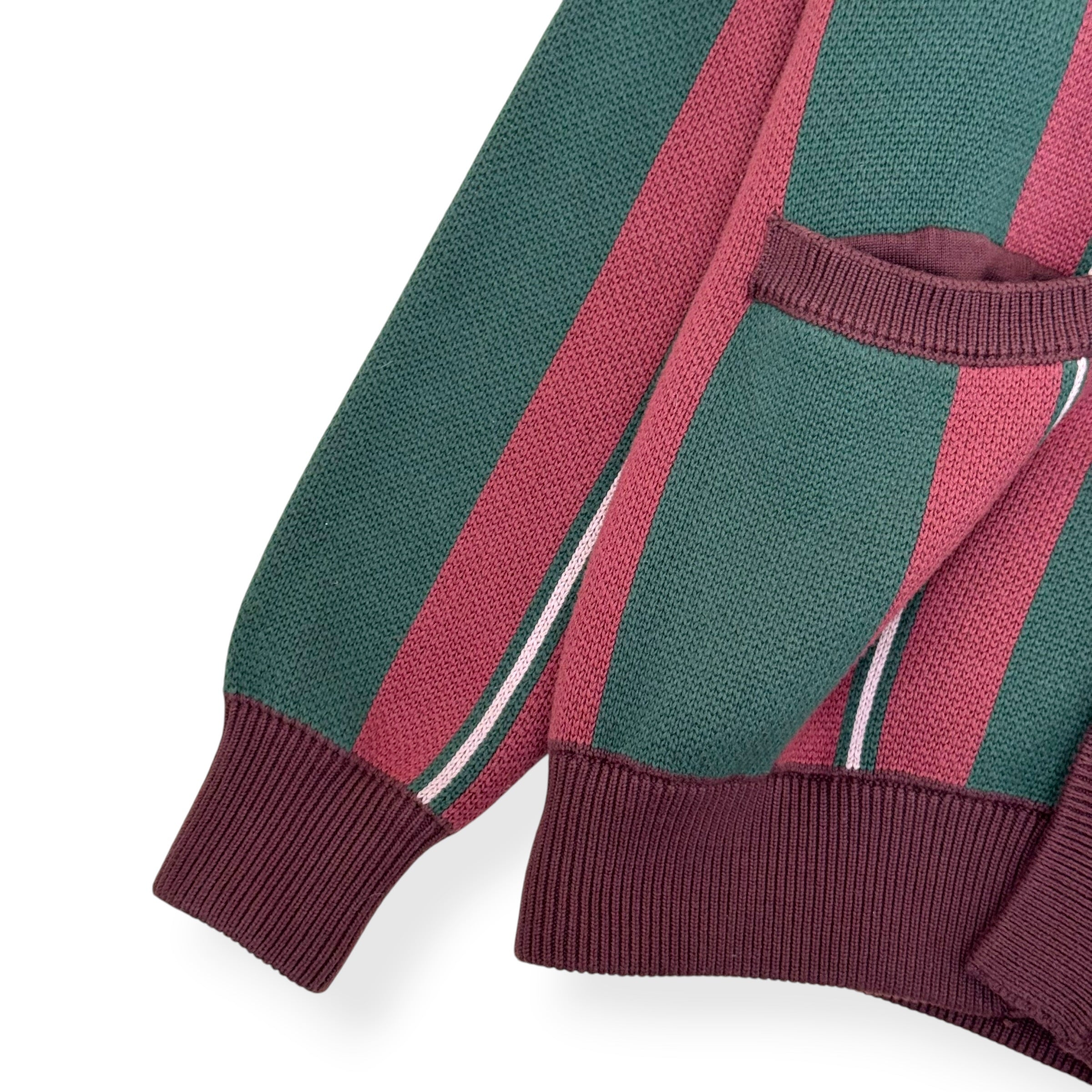 WISDOM OF AGE CITY CARDIGAN GREEN / BURGUNDY S