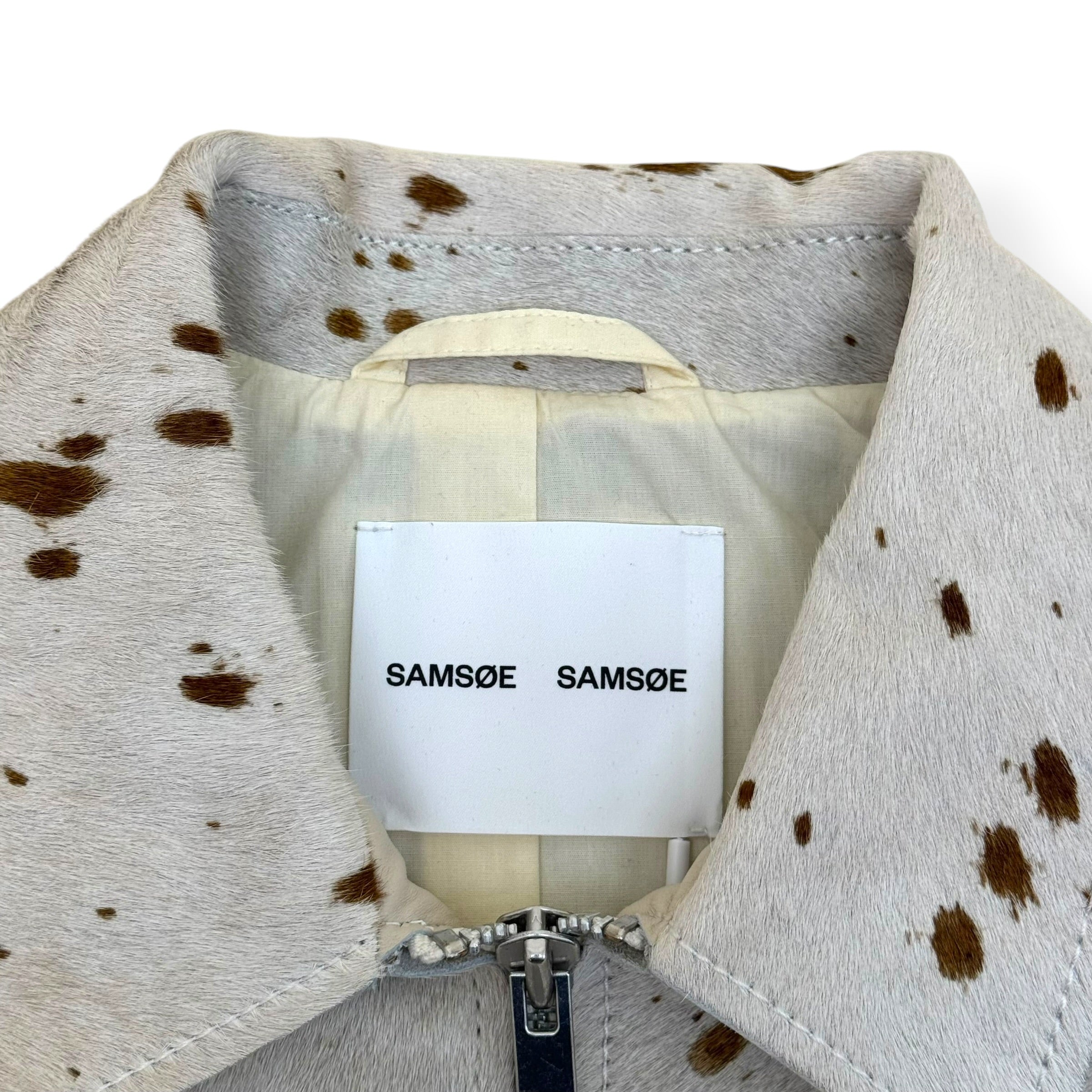 SAMSØE SAMSØE SALYLO LEATHER VEST WHITE / BROWN M