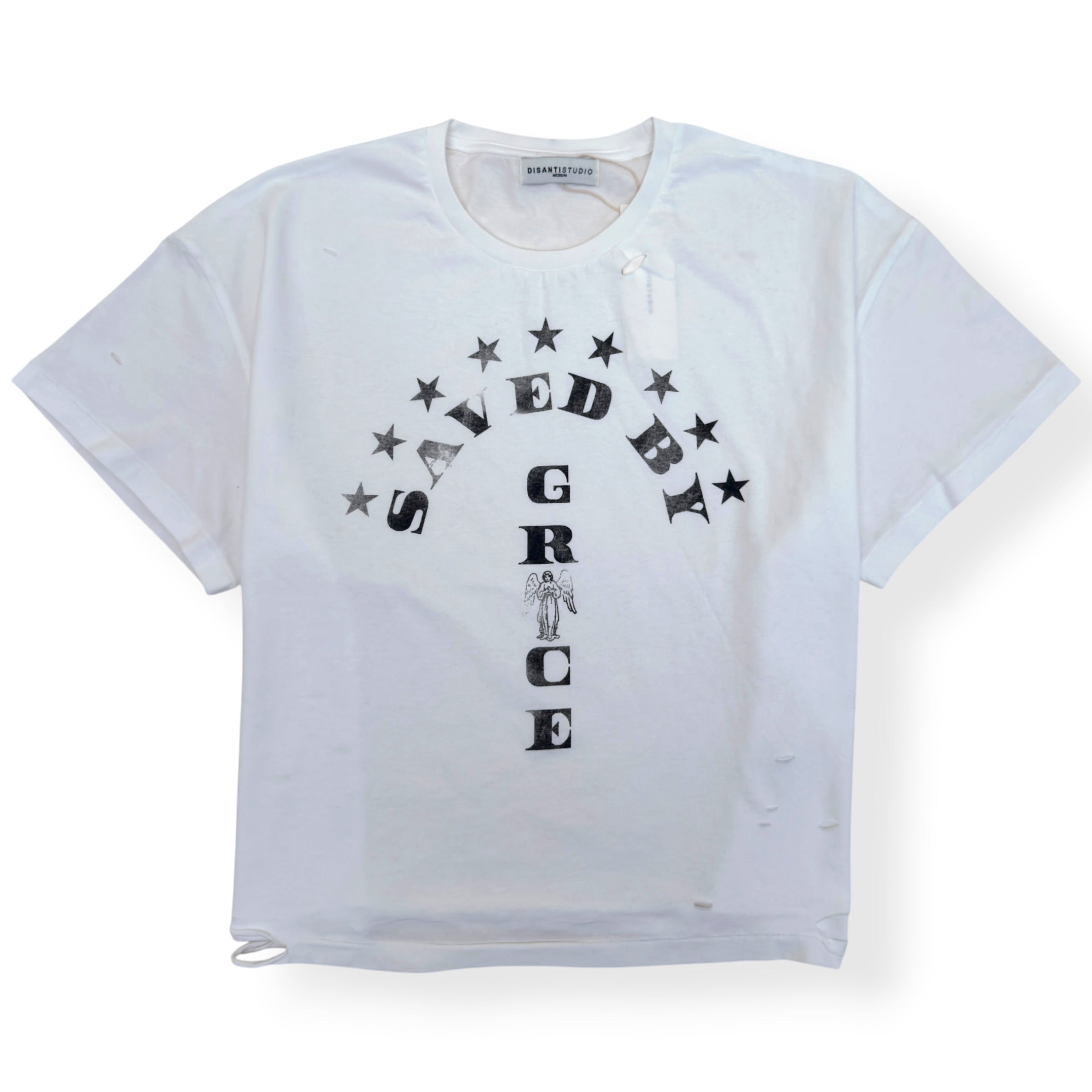 DI SANTI STUDIO SAVED BY GRACE CROPPED T-SHIRT WHITE M