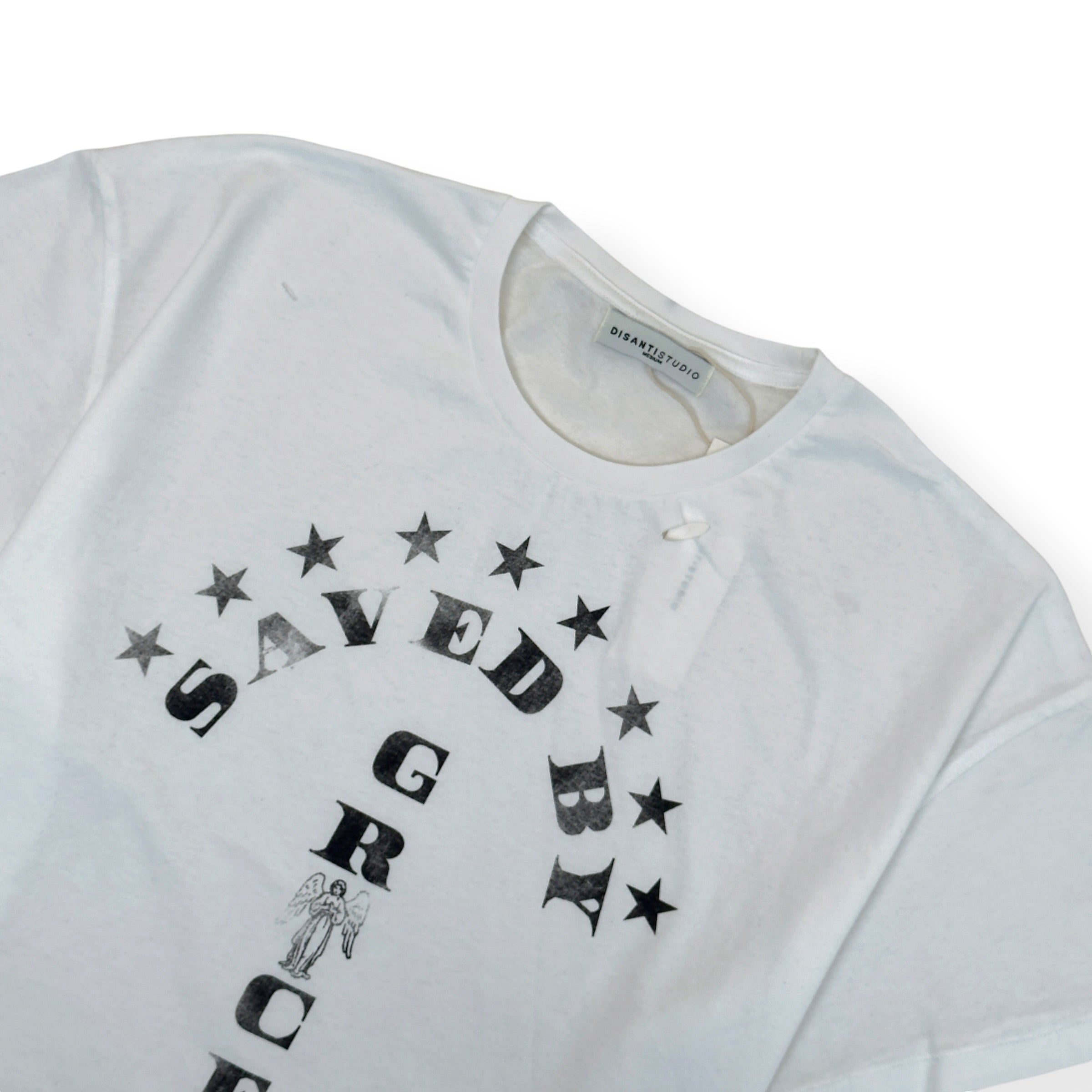 DI SANTI STUDIO SAVED BY GRACE CROPPED T-SHIRT WHITE M