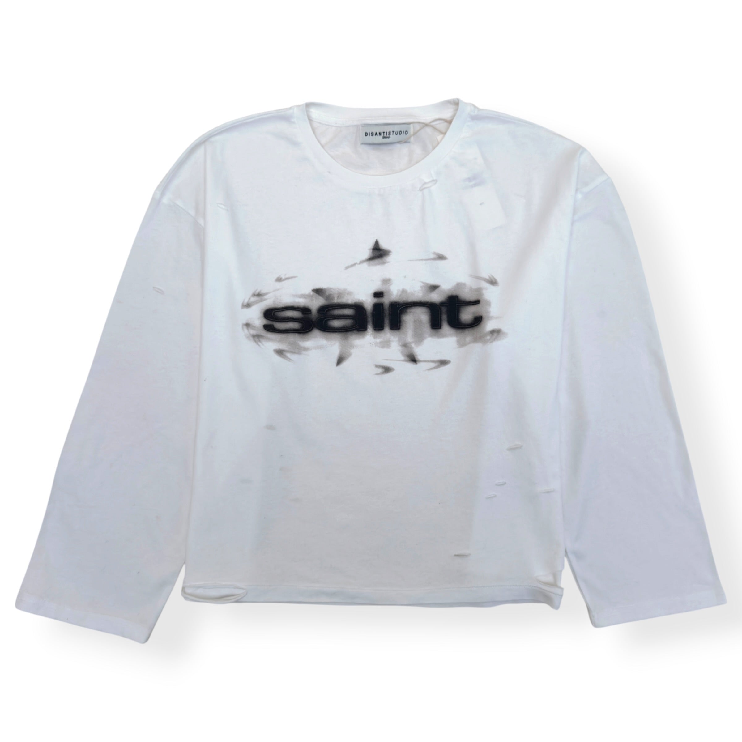 DI SANTI STUDIO SAINT LONG SLEEVE CROPPED T-SHIRT WHITE S