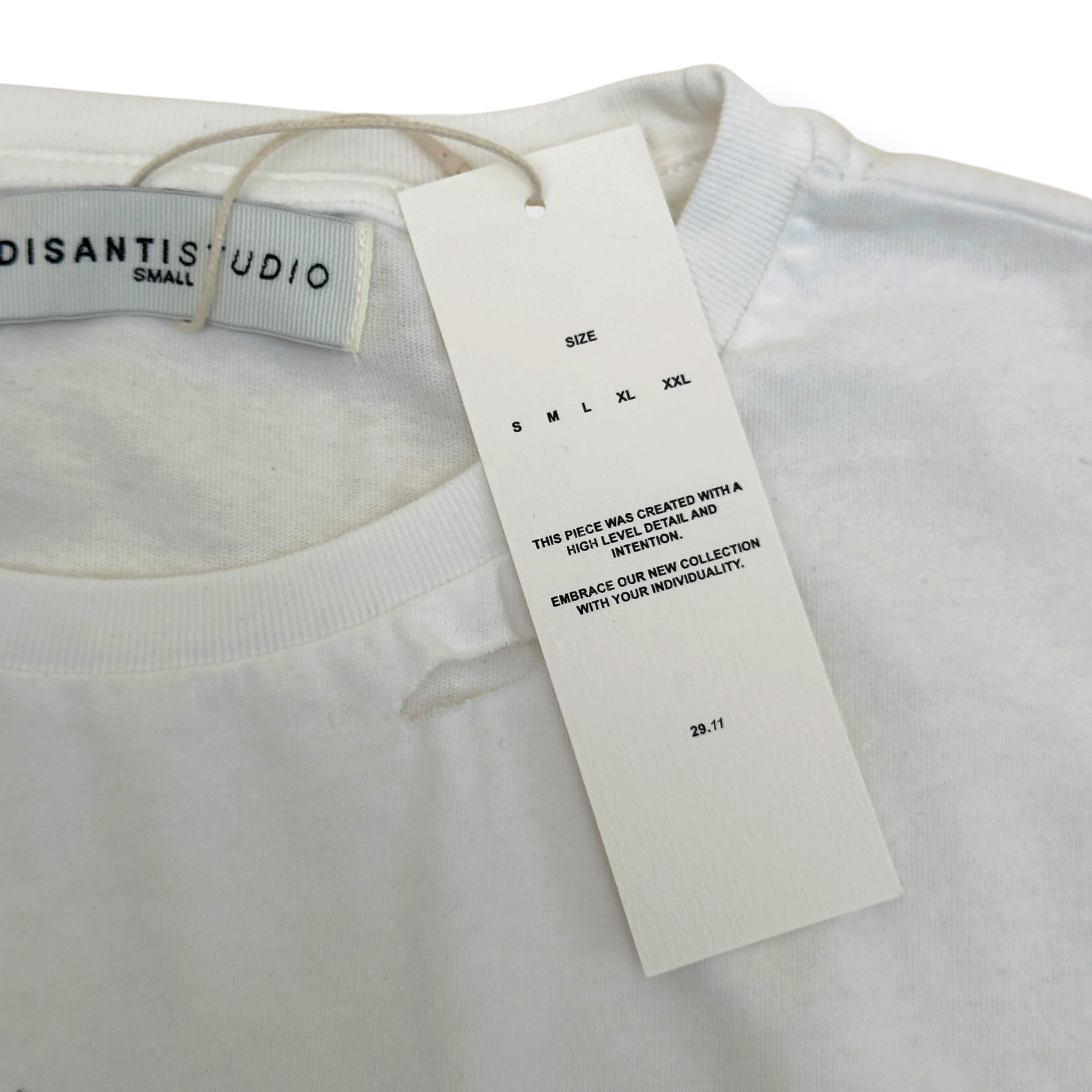 DI SANTI STUDIO SAINT LONG SLEEVE CROPPED T-SHIRT WHITE S