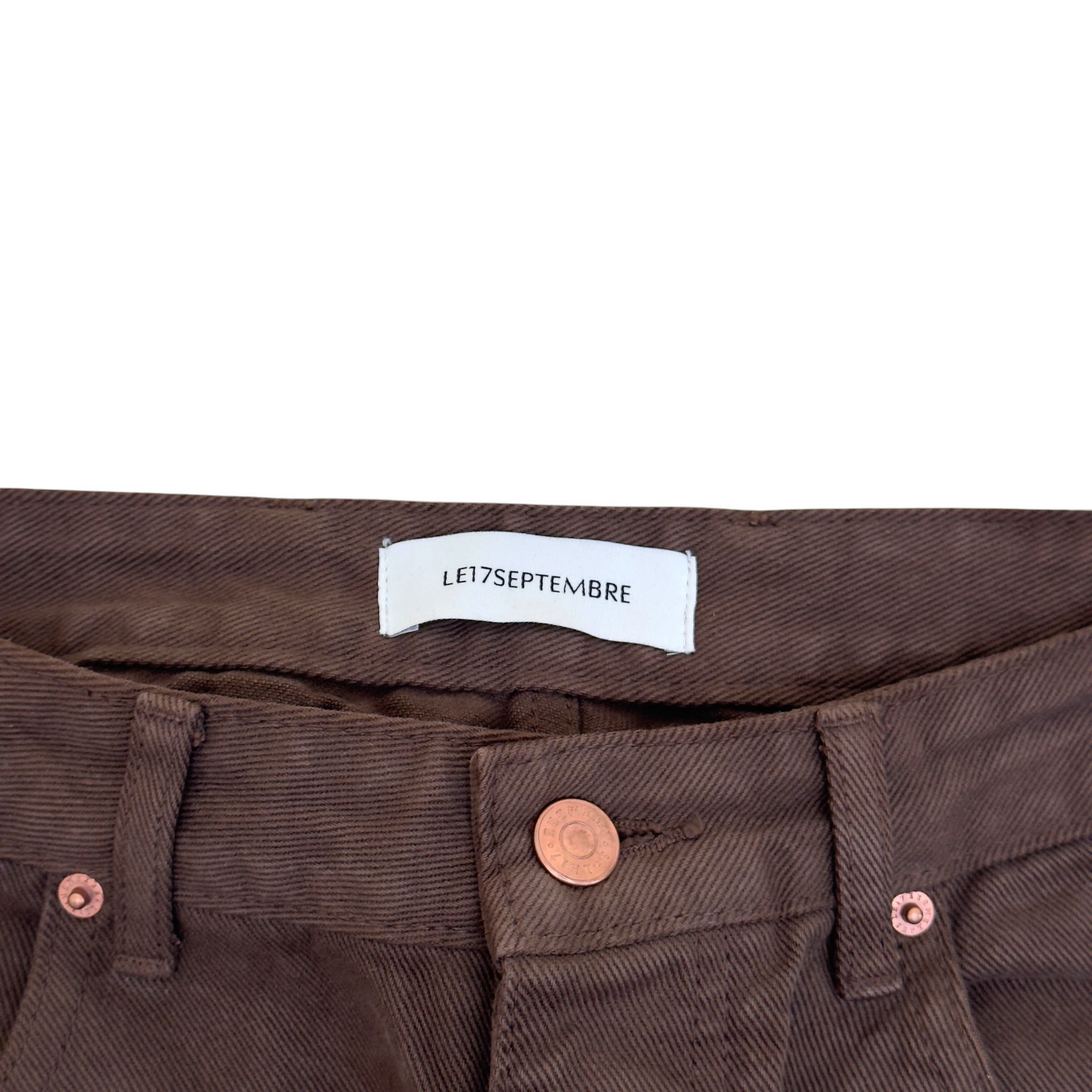 LE17SEPTEMBRE ONE TUCK WIDE DENIM JEANS BROWN 46 / XS