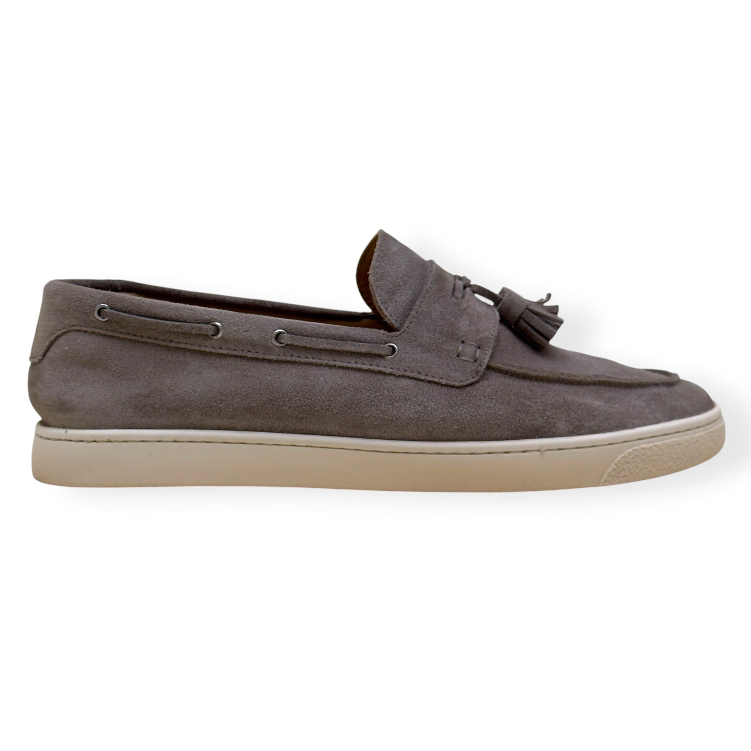 BRUNELLO CUCINELLI SUEDE TASSEL LOAFER SNEAKER TAUPE 45 / UK11