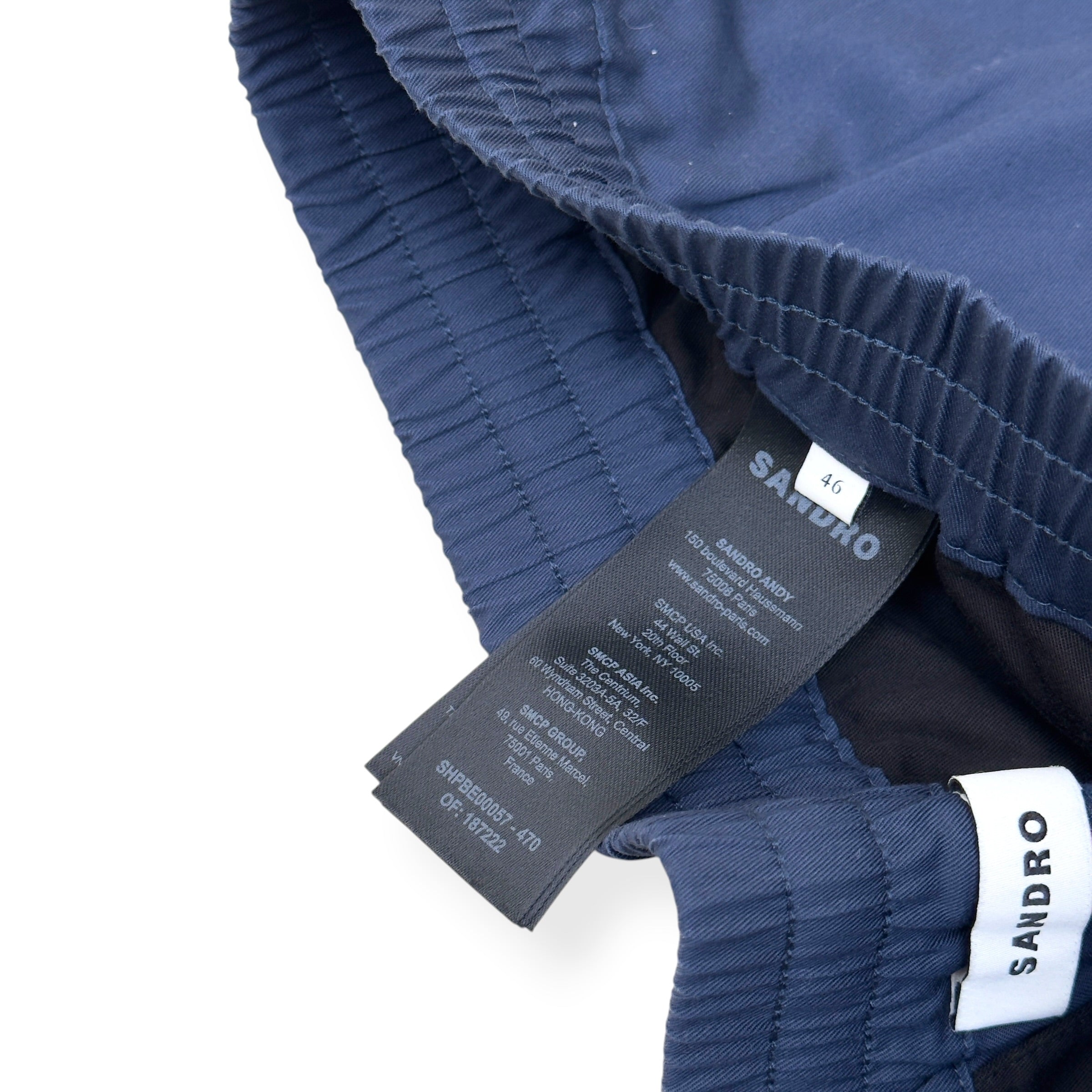 SANDRO PARIS COTTON SHORTS NAVY 46 / L