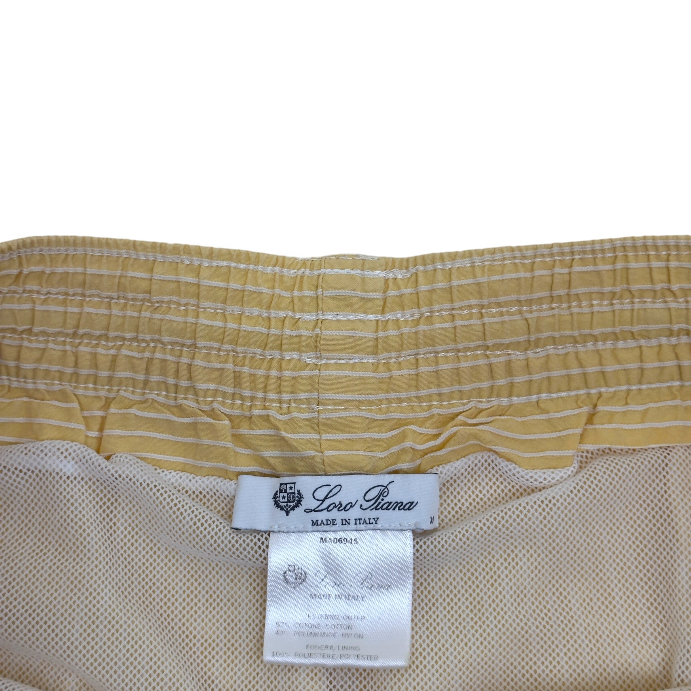 LORO PIANA STRIPED SWIM SHORTS YELLOW M